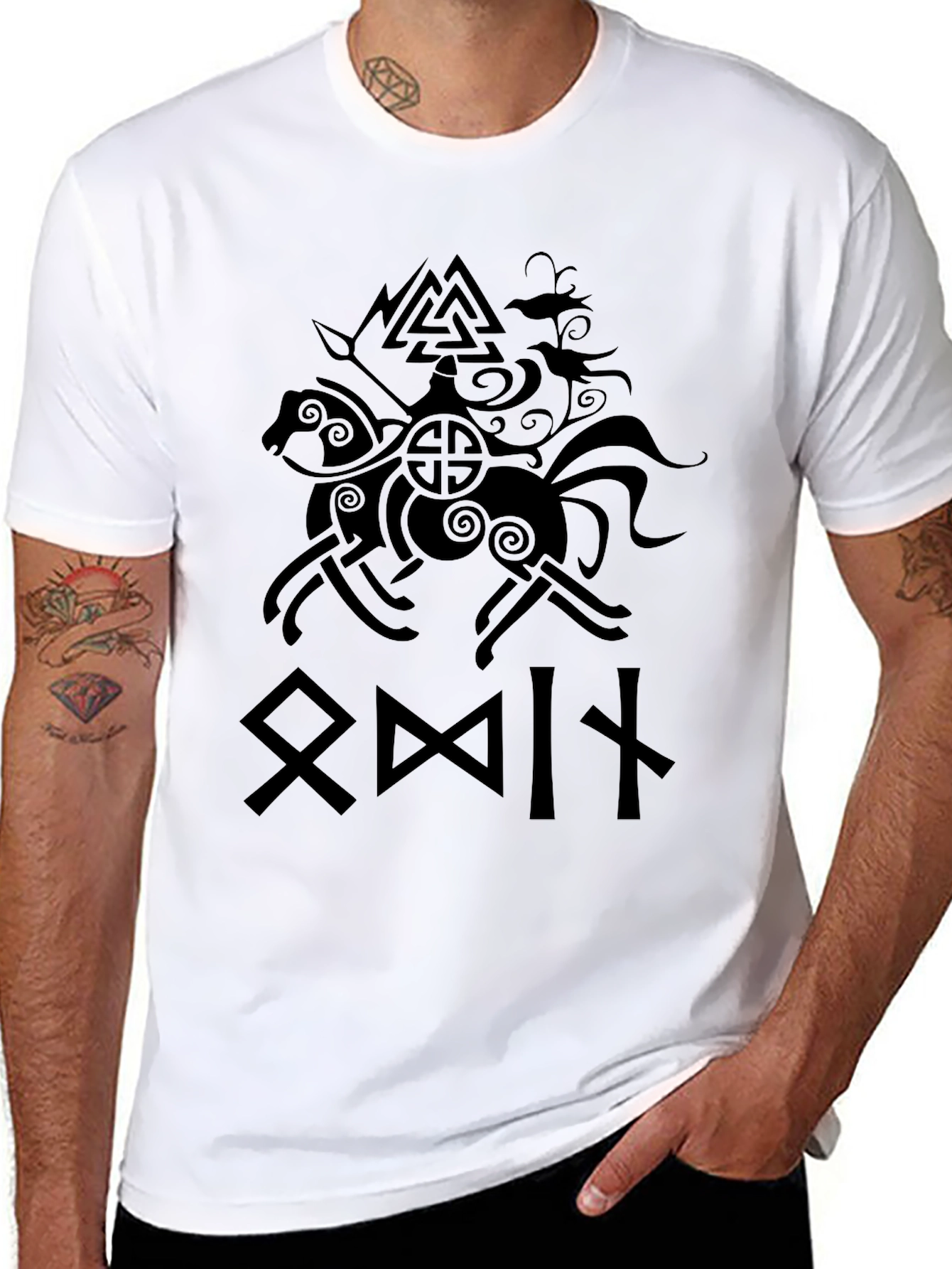 Viking Graphic Tee - Odin Horse Design