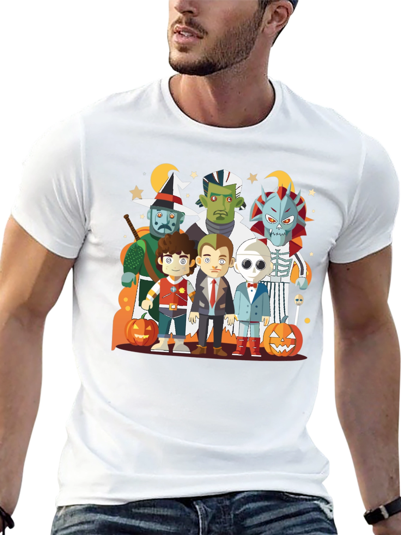 Halloween Character Graphic Black Tee