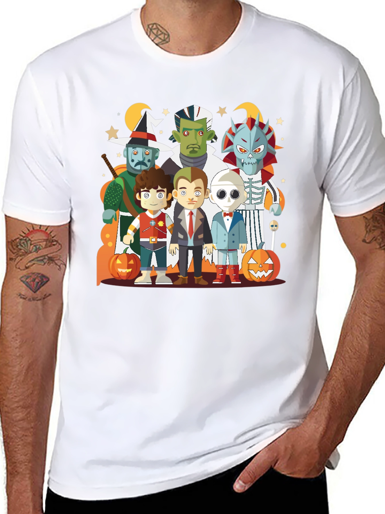 Halloween Character Graphic Black Tee