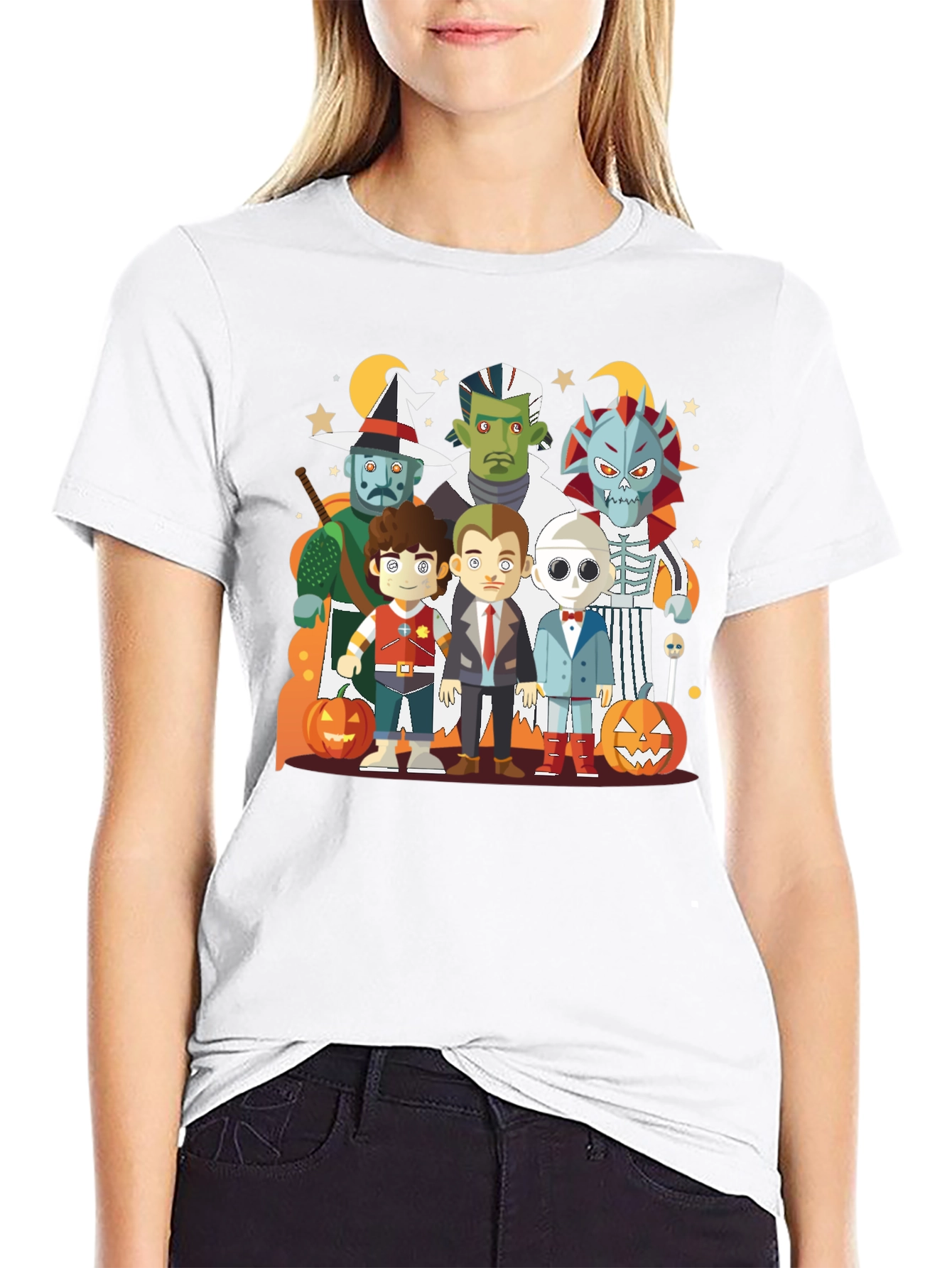 Halloween Character Graphic Black Tee