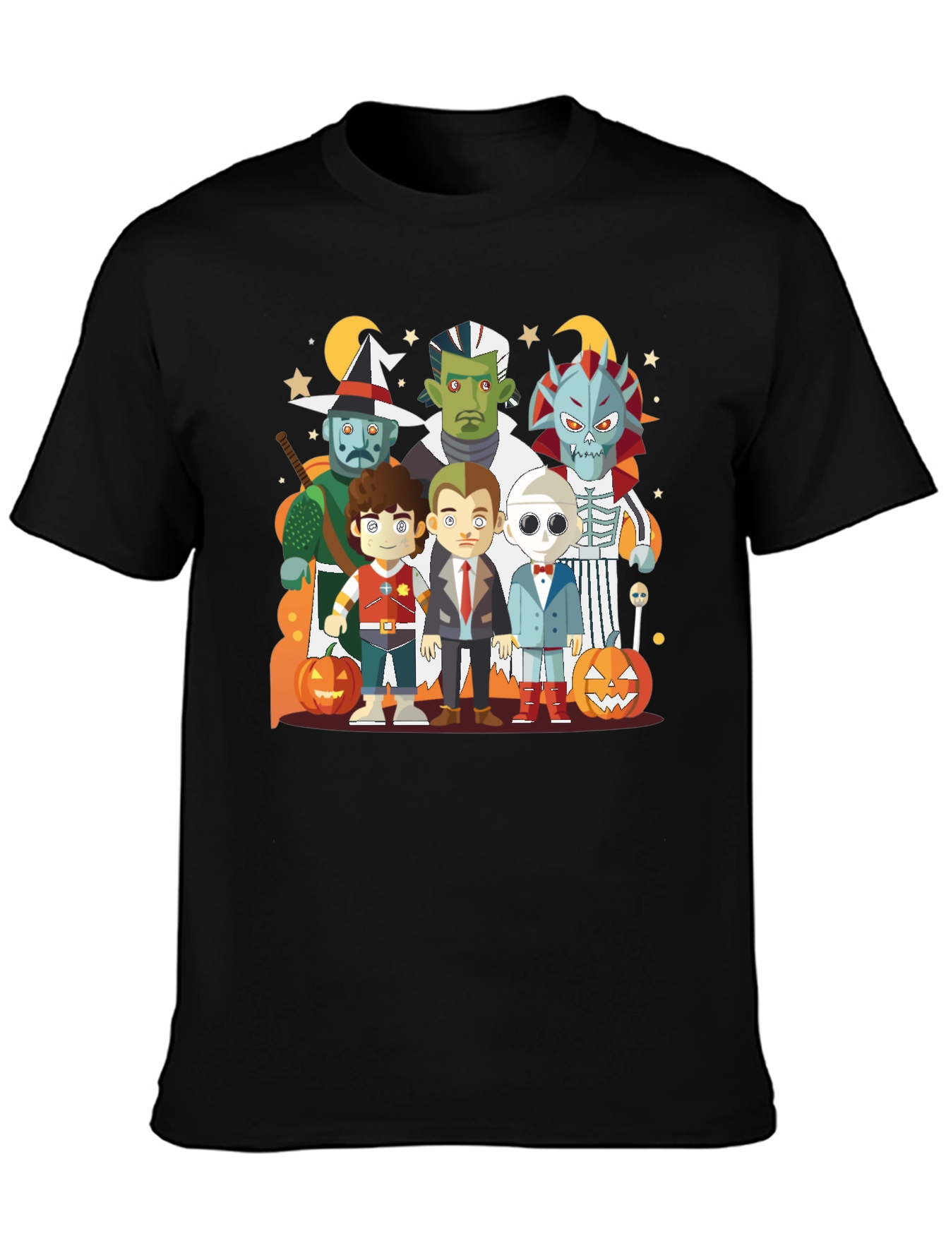 Halloween Character Graphic Black Tee