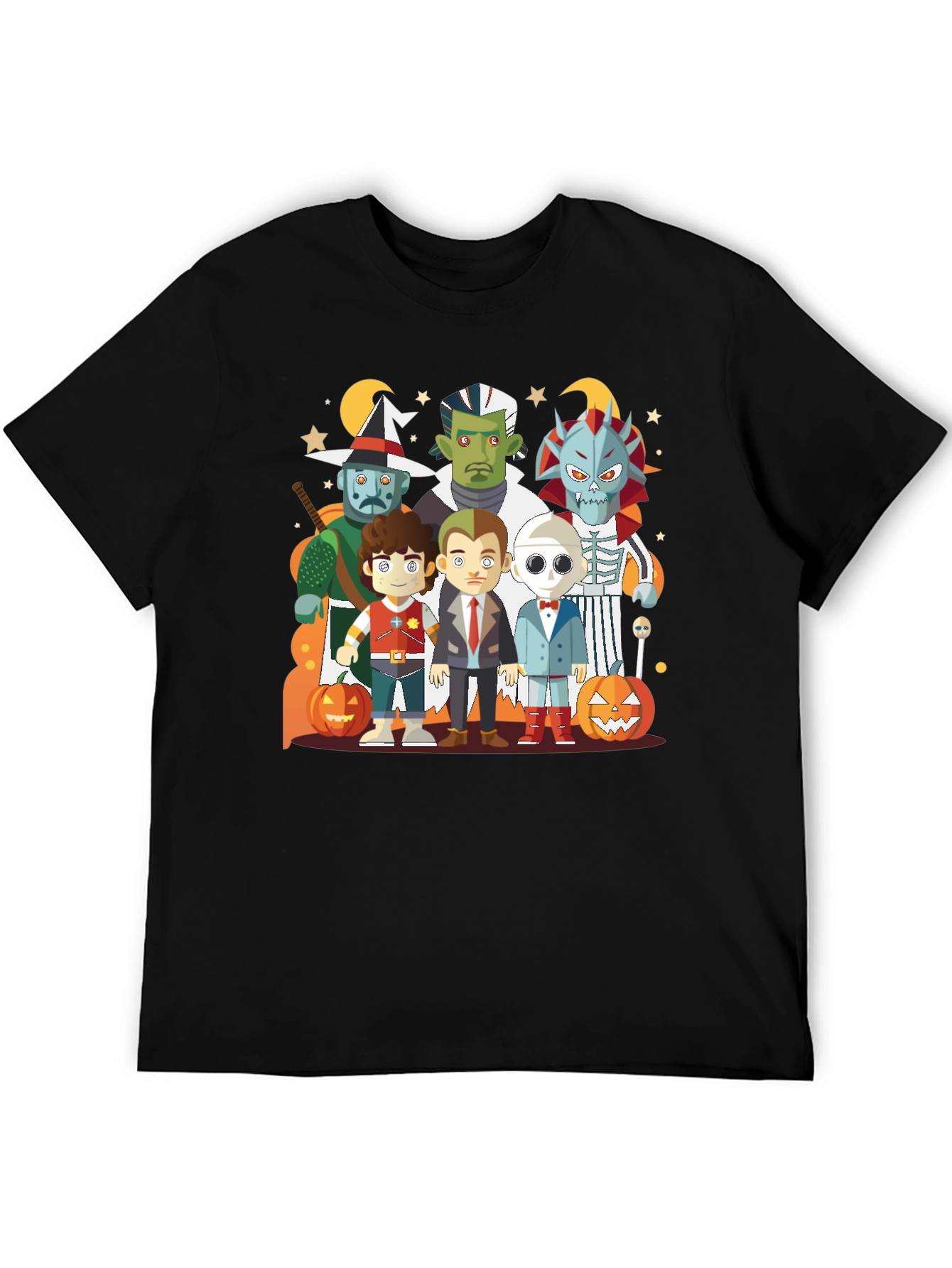 Halloween Character Graphic Black Tee