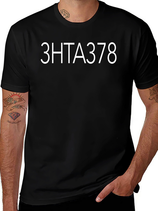 3HTA378 Black Tee - Modern Graphic Design
