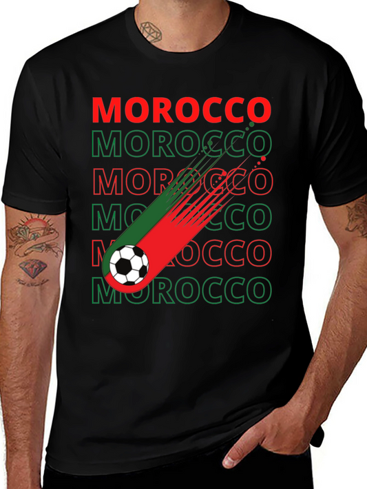 Morocco Soccer T-Shirt - Black - Fan Pride