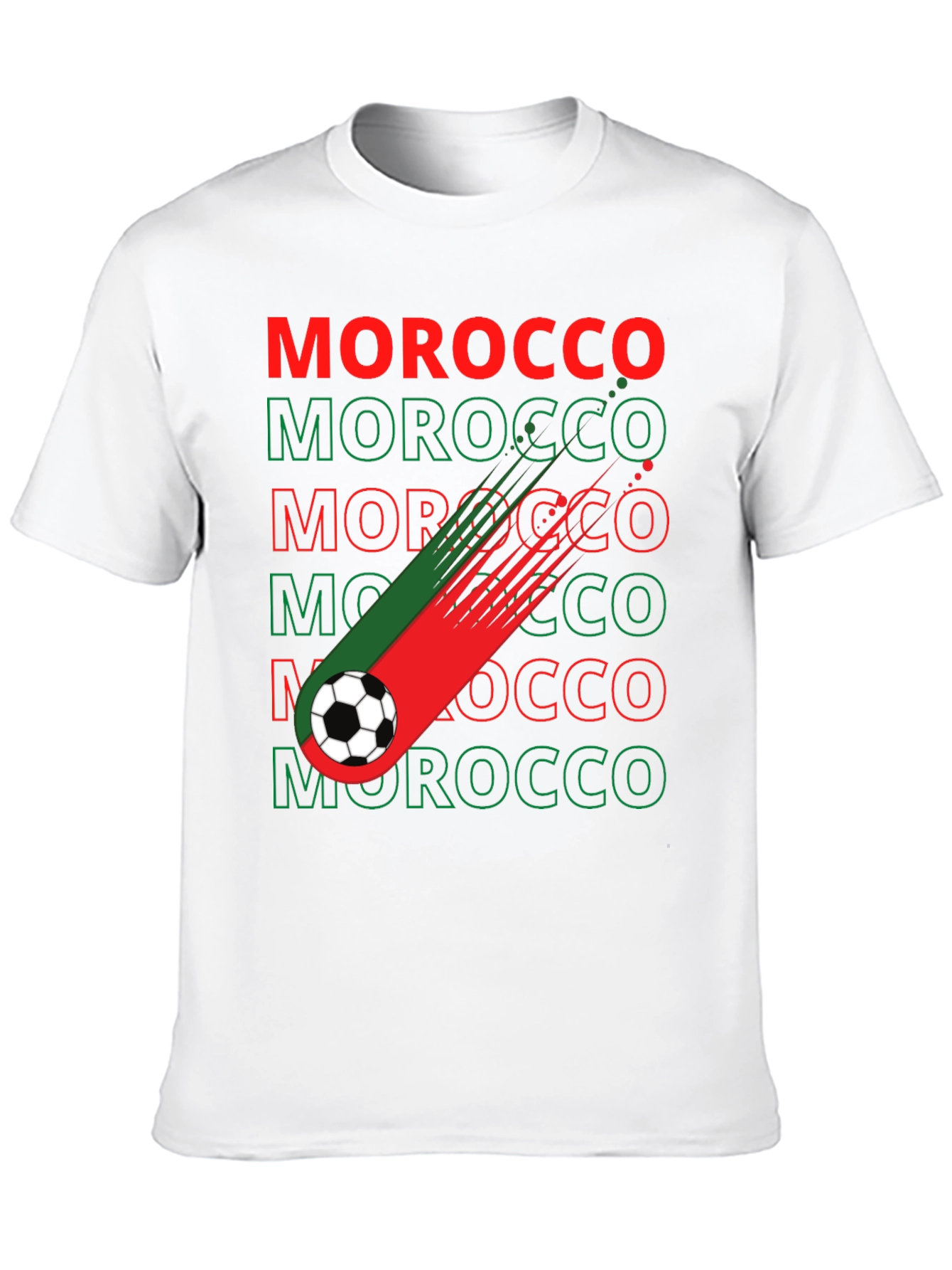 Morocco Soccer T-Shirt - Black - Fan Pride