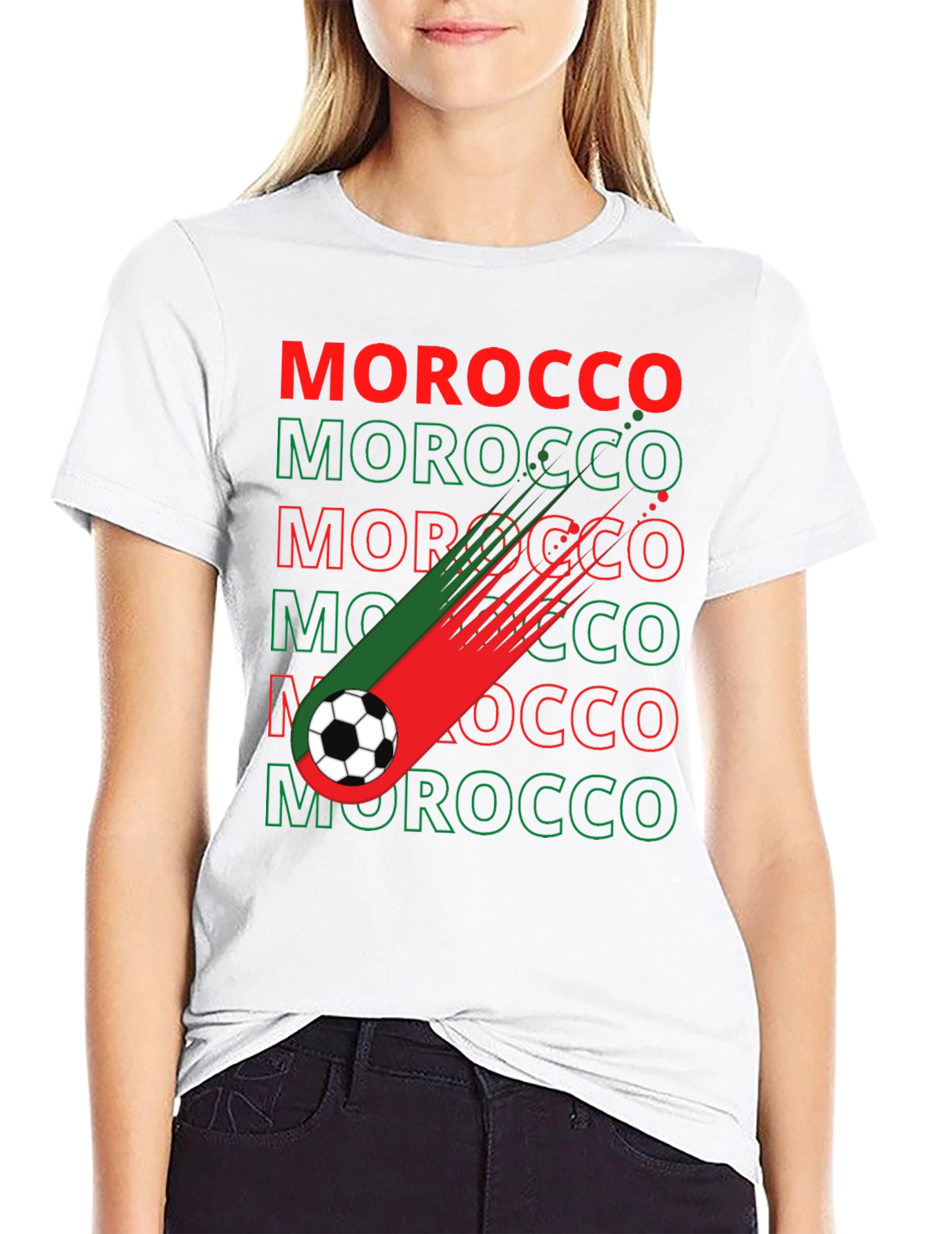 Morocco Soccer T-Shirt - Black - Fan Pride