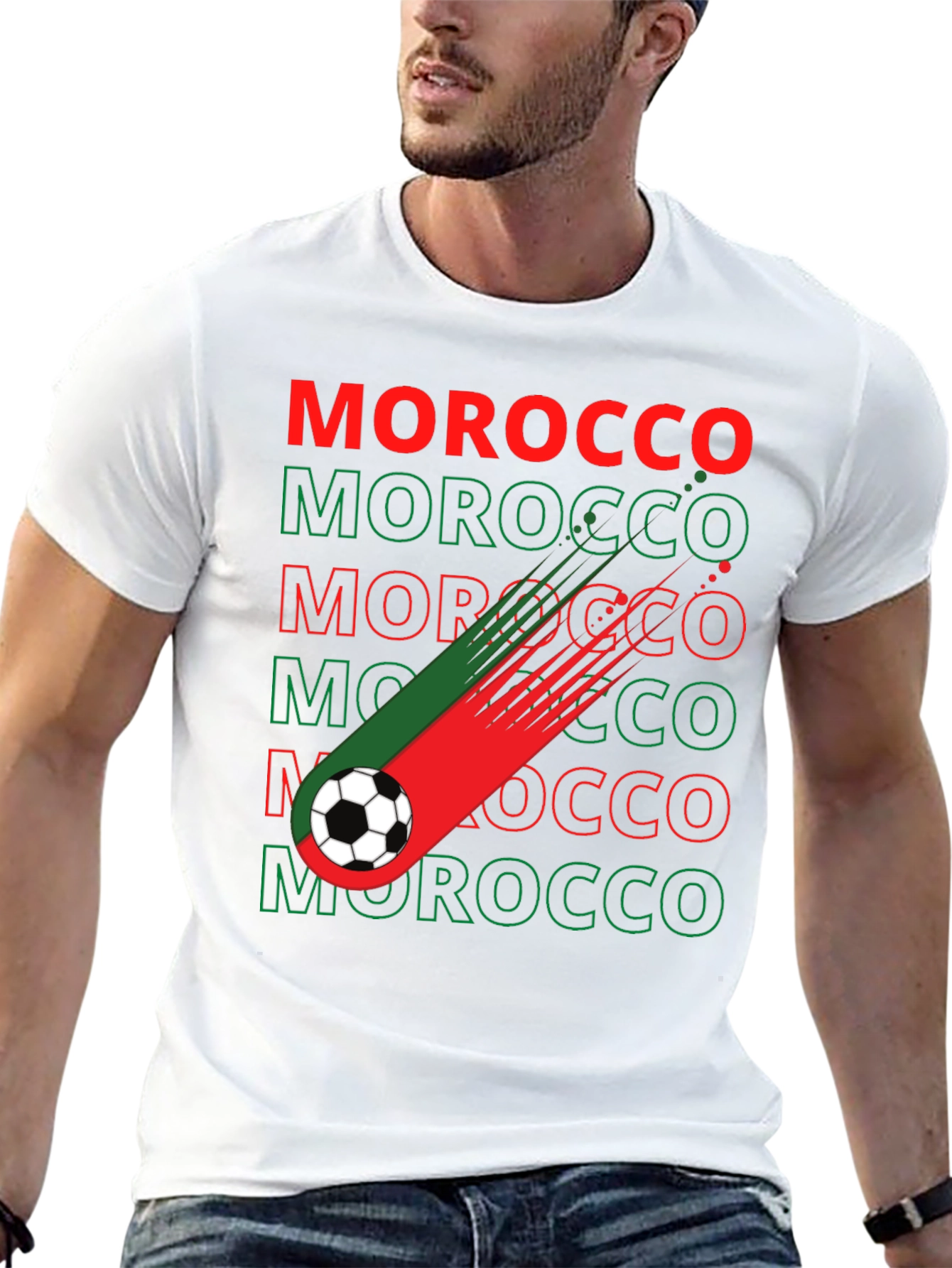 Morocco Soccer T-Shirt - Black - Fan Pride
