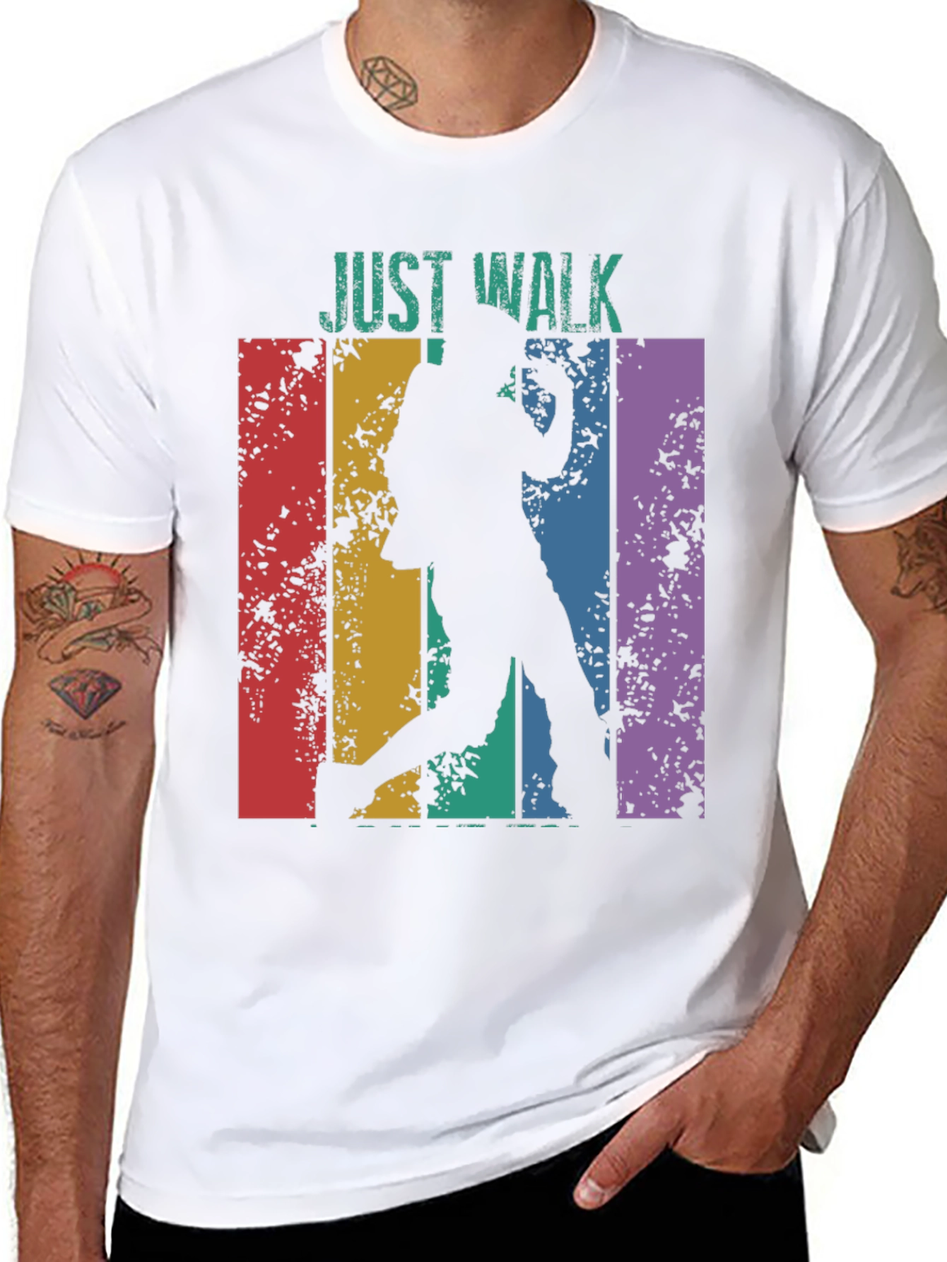 Just Walk Mens Graphic T-Shirt