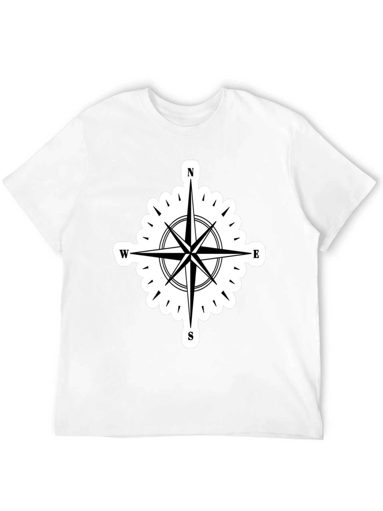 Compass Rose Graphic Tee - Stylish Black T-Shirt