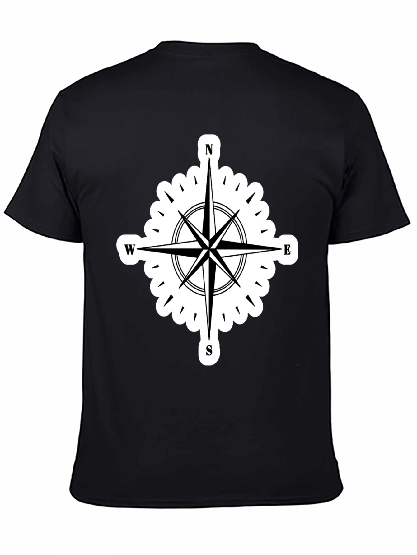 Compass Rose Graphic Tee - Stylish Black T-Shirt