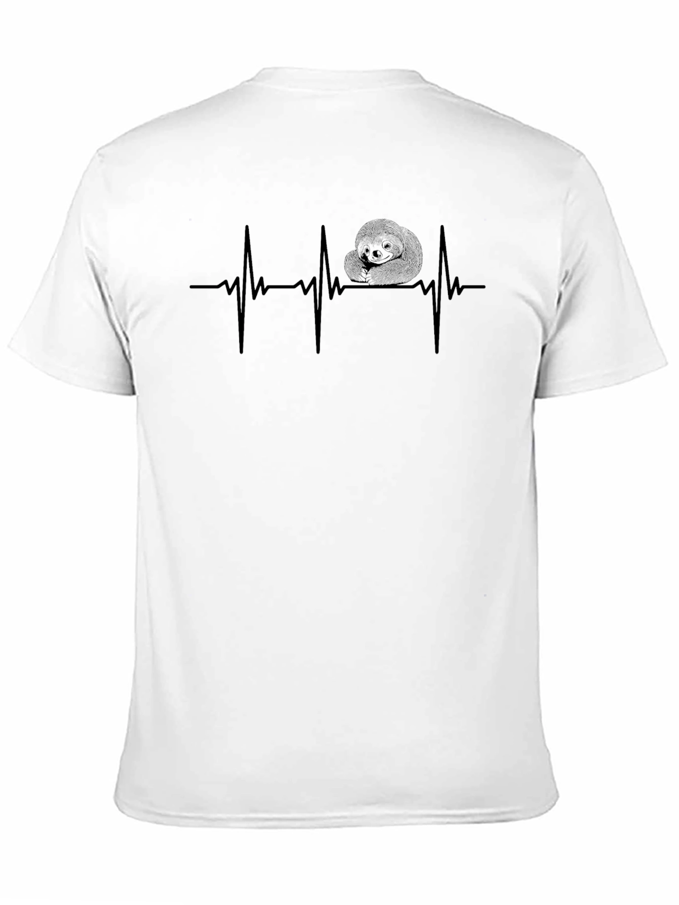 Sloth Heartbeat Graphic Tee - Mens Black T-Shirt
