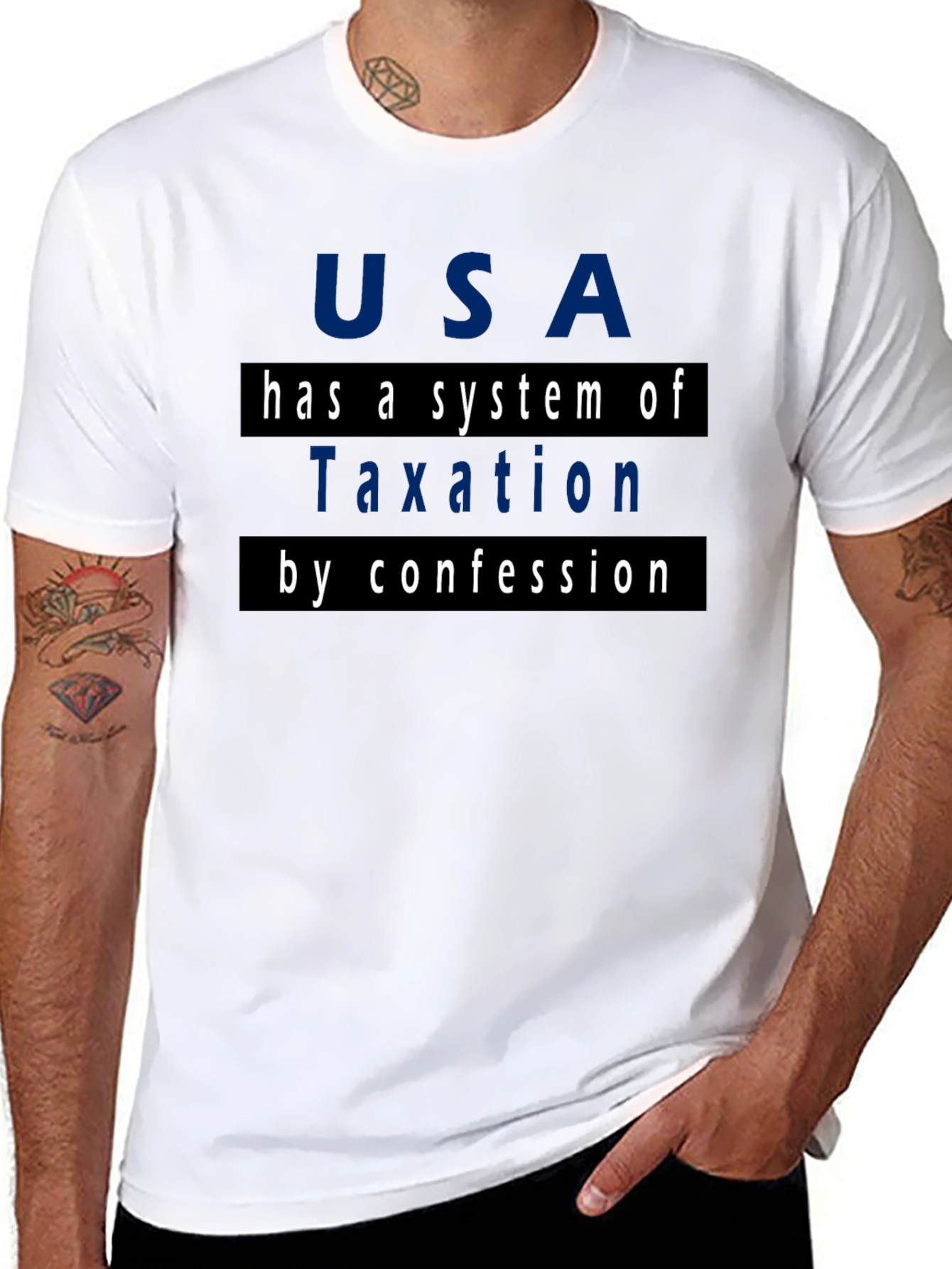 USA Taxation by Confession T-Shirt - Black