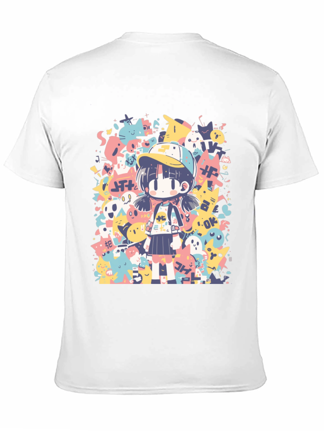 Anime Graphic Print Crew Neck T-Shirt
