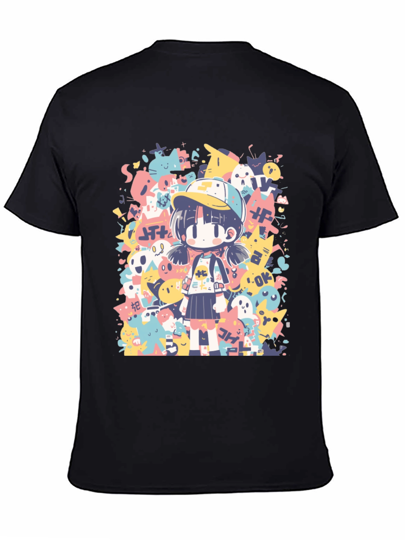 Anime Graphic Print Crew Neck T-Shirt