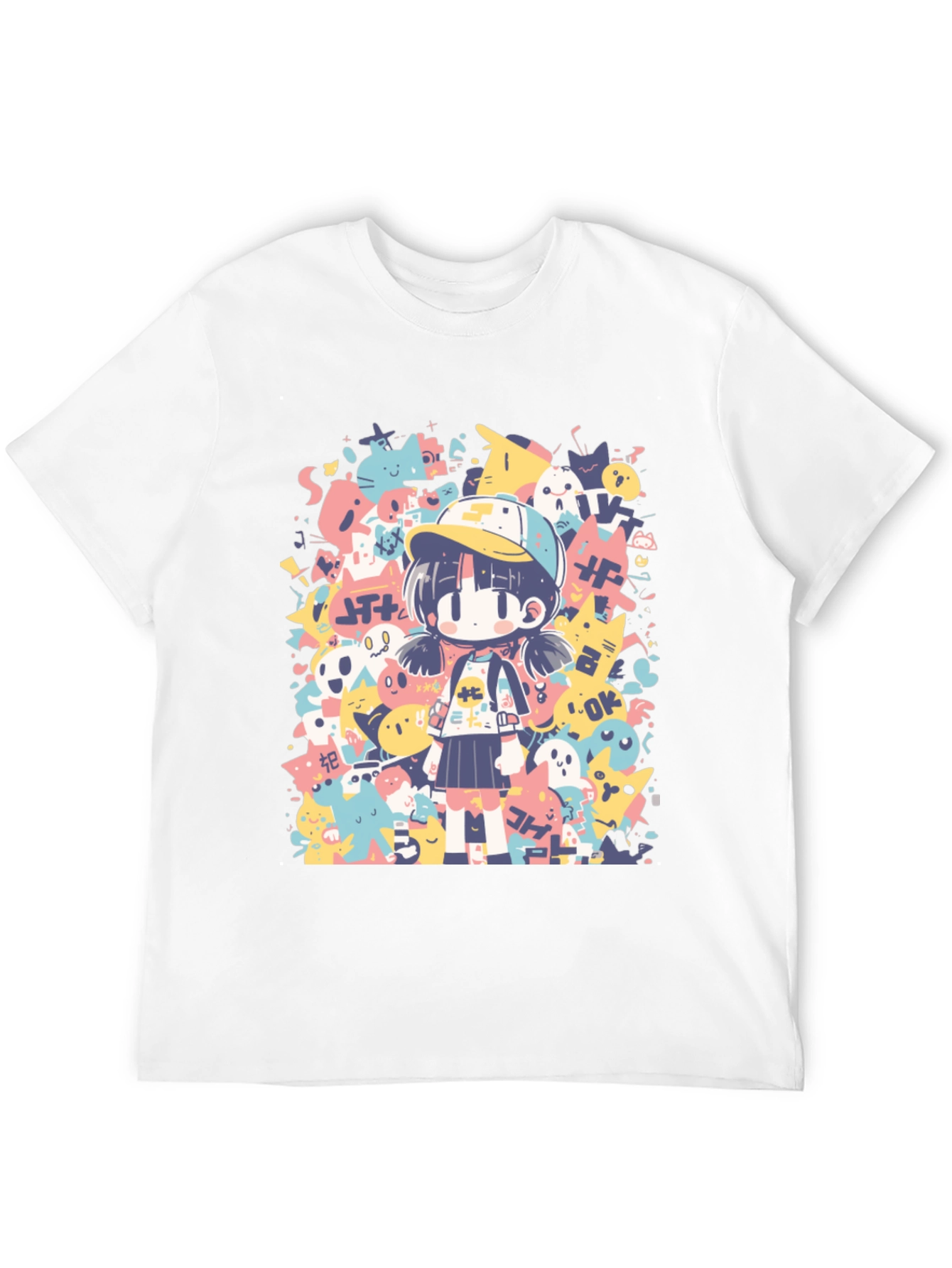 Anime Graphic Print Crew Neck T-Shirt