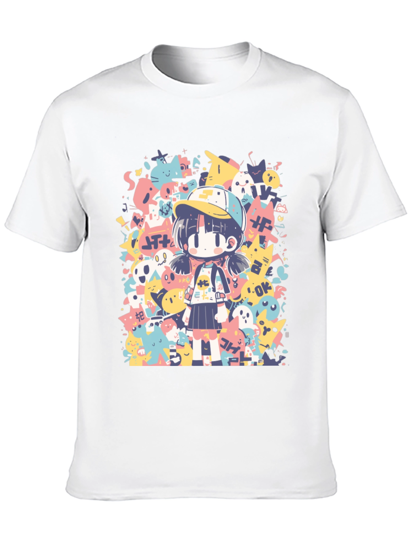Anime Graphic Print Crew Neck T-Shirt