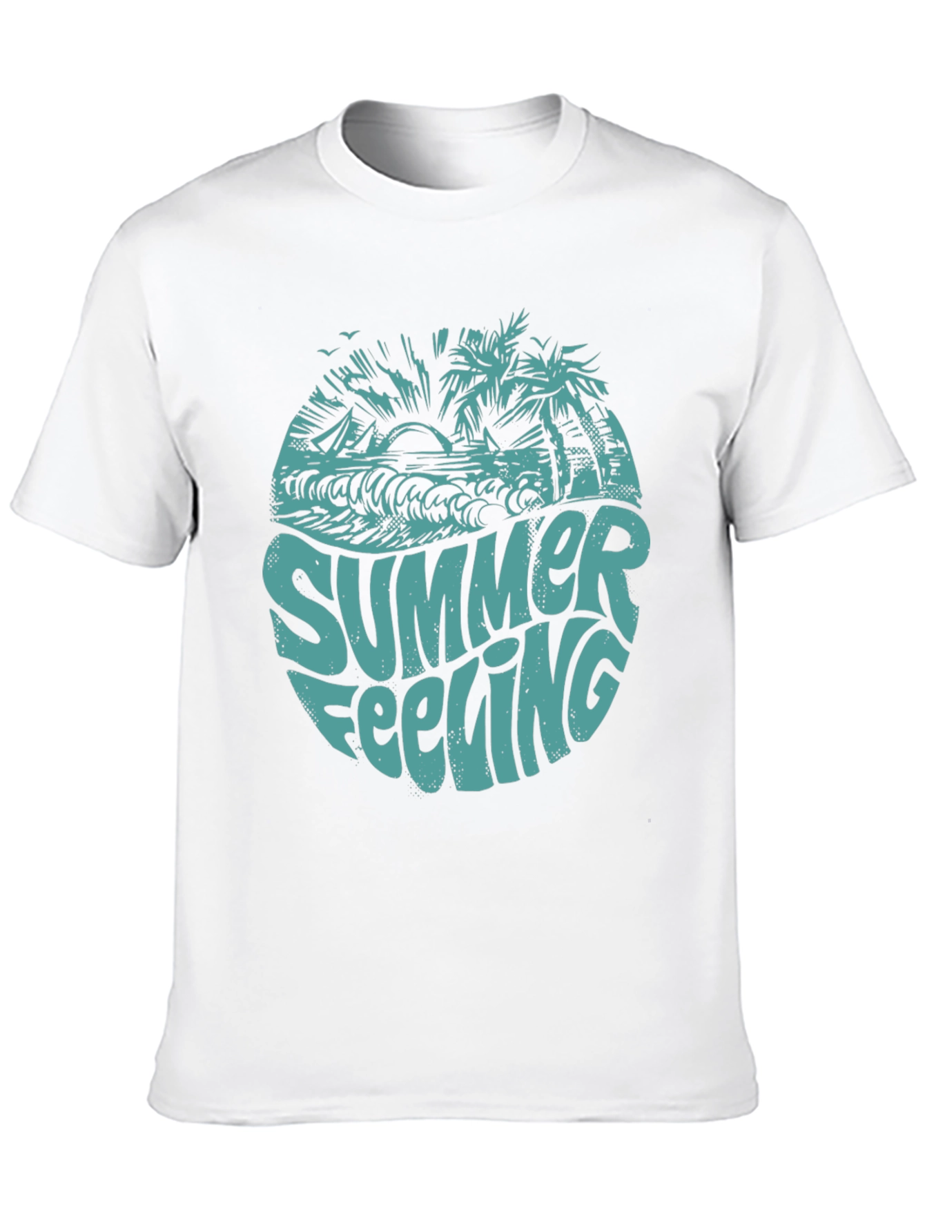 Summer Feeling Graphic Print Black T-Shirt