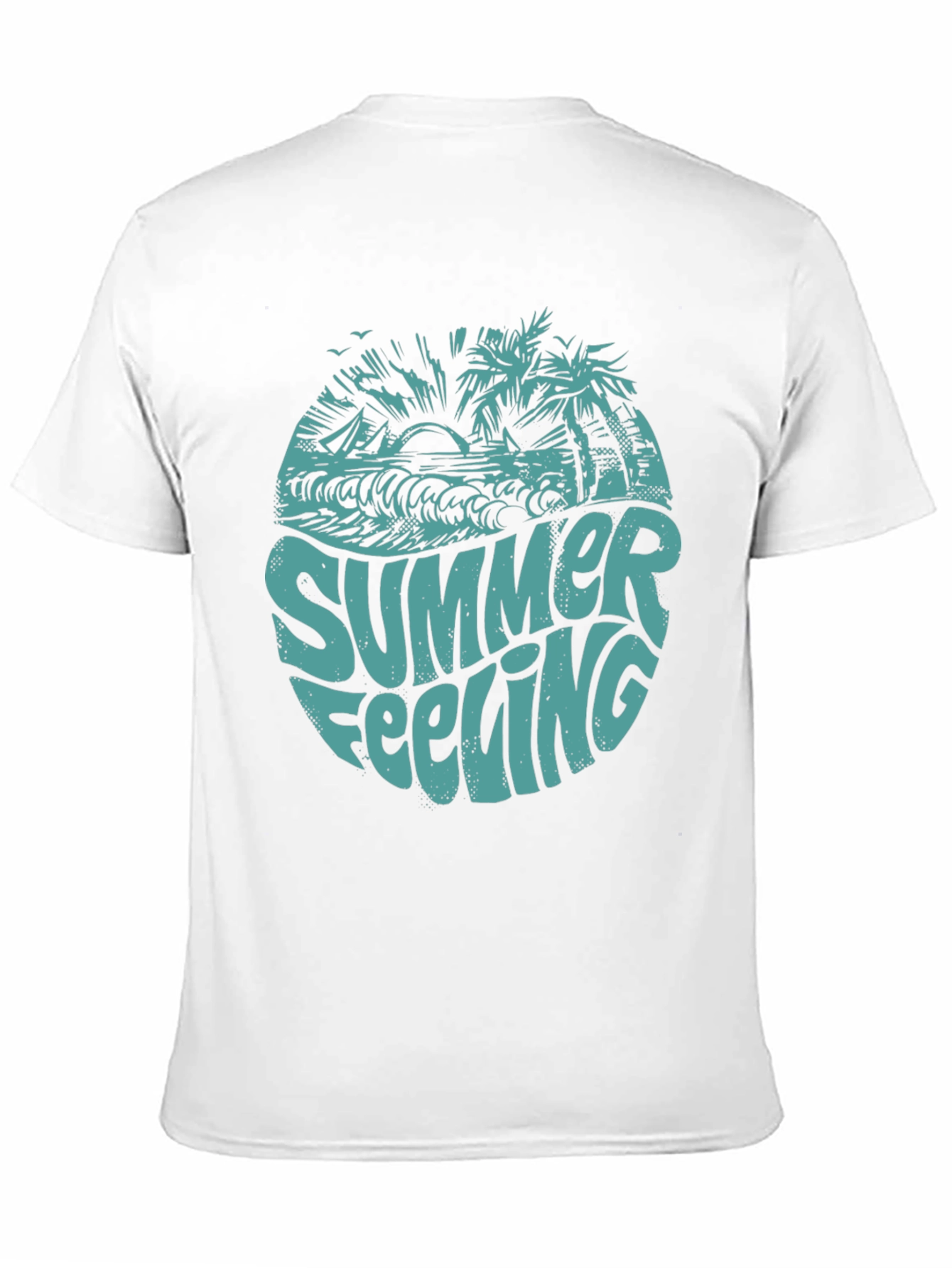 Summer Feeling Graphic Print Black T-Shirt