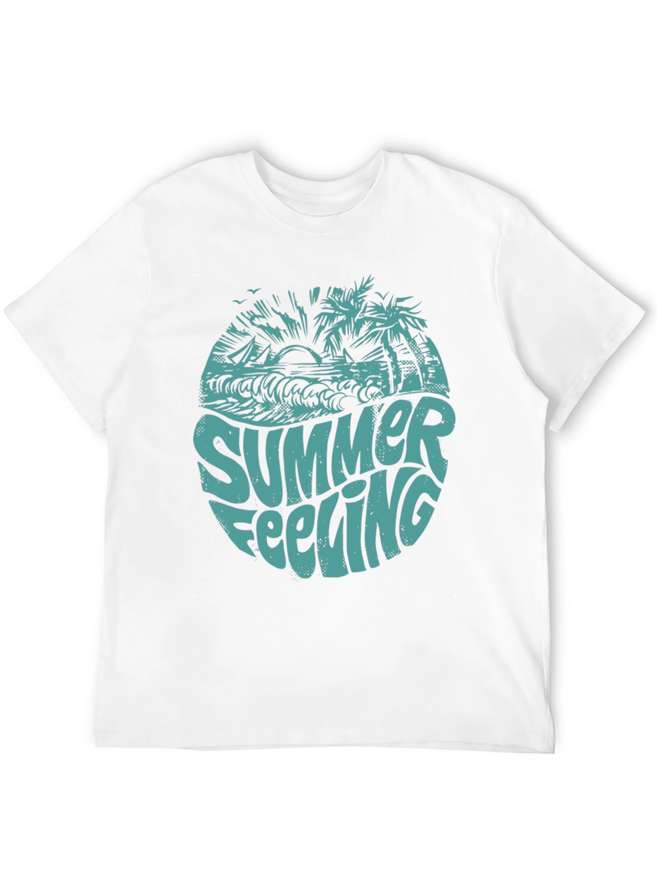 Summer Feeling Graphic Print Black T-Shirt