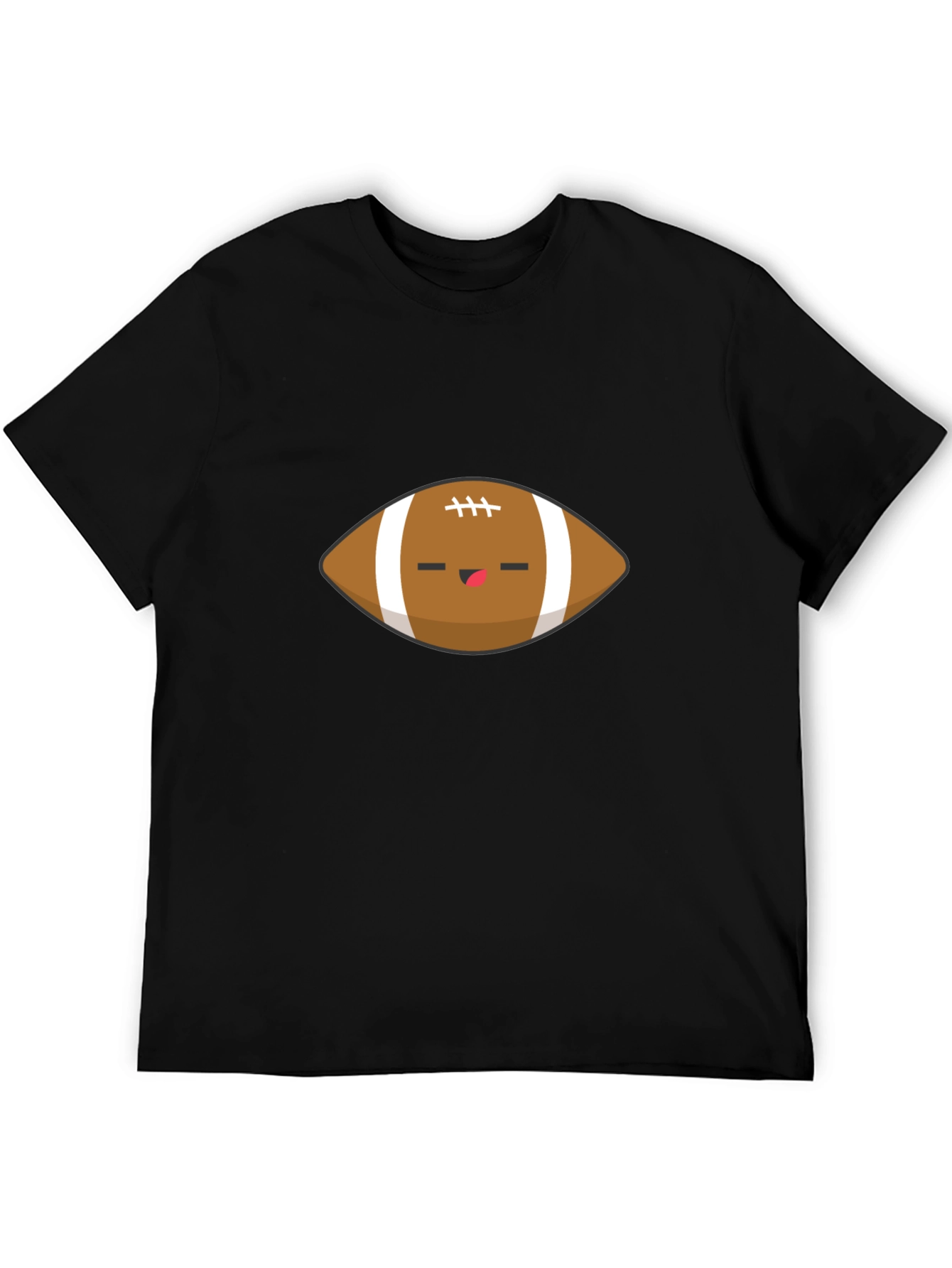 Cute Football Graphic Black T-Shirt
