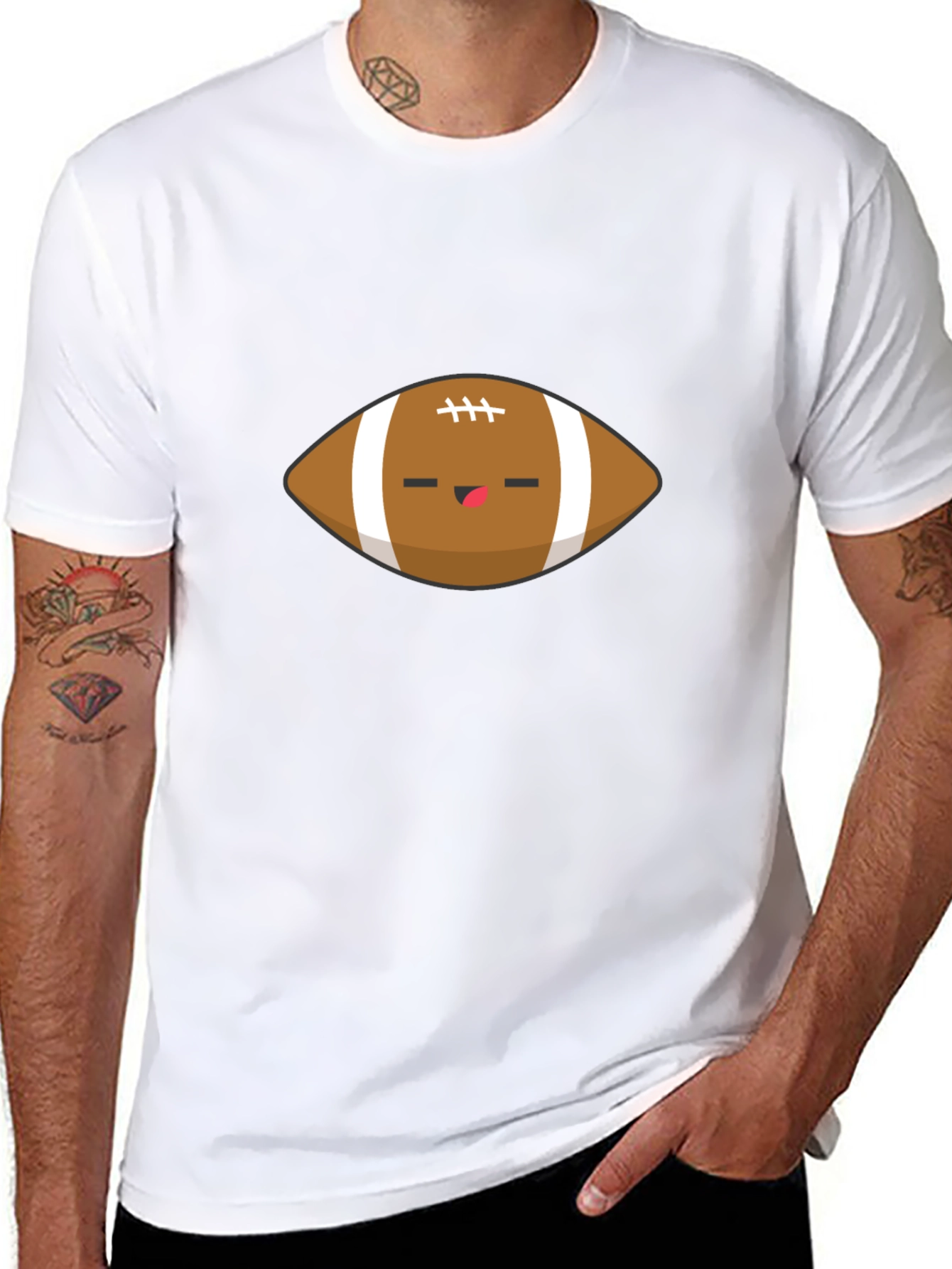 Cute Football Graphic Black T-Shirt