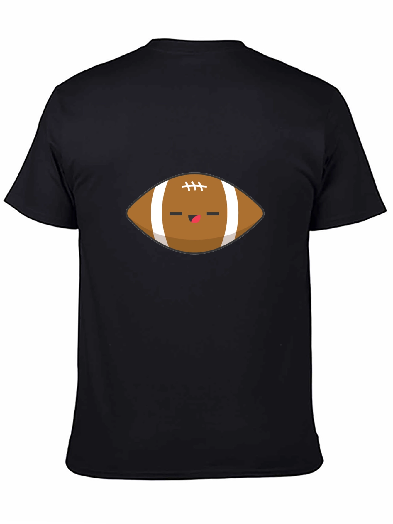 Cute Football Graphic Black T-Shirt