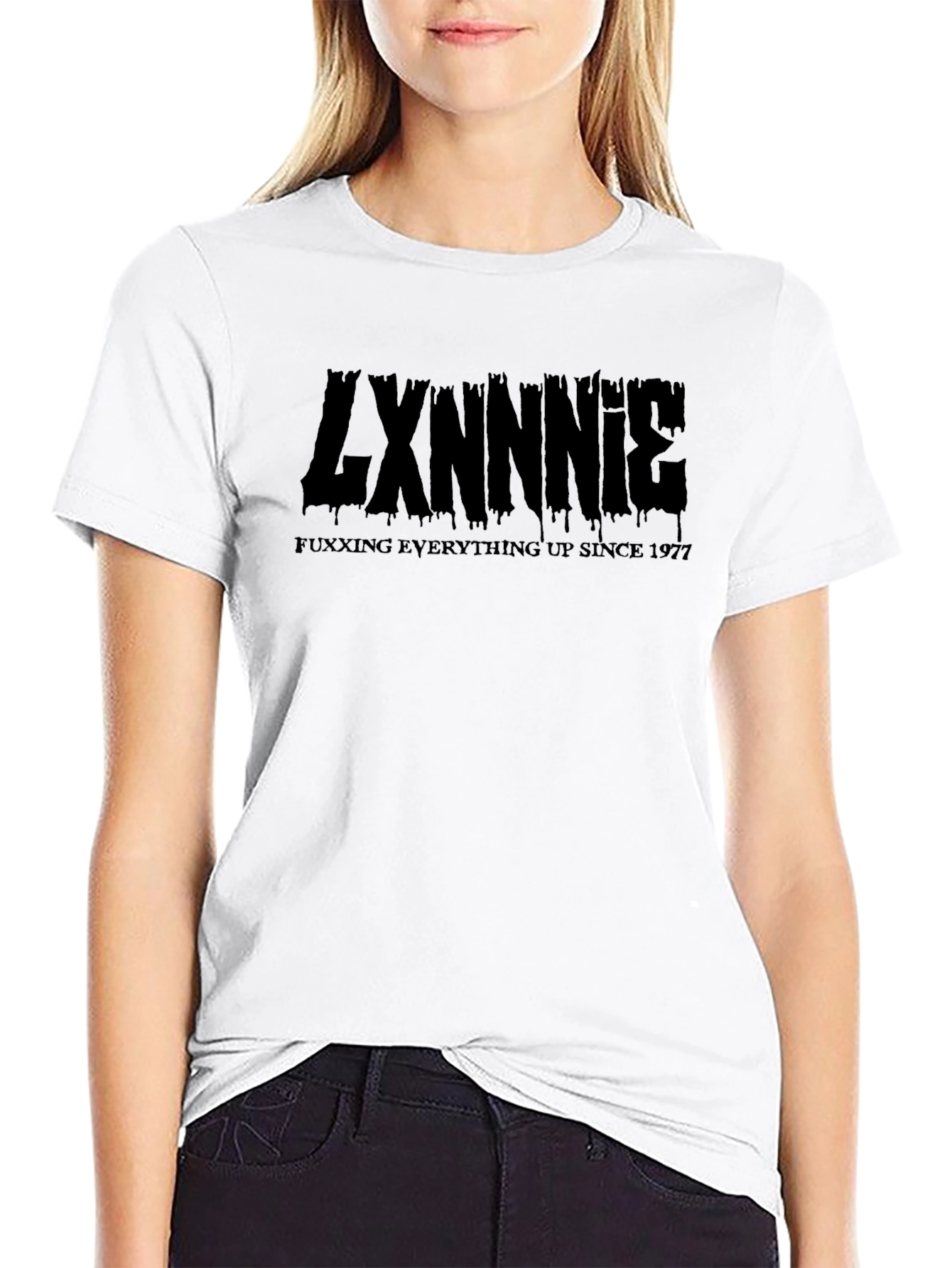 LXNNNIE Everything Up Since 1977 Black T-Shirt