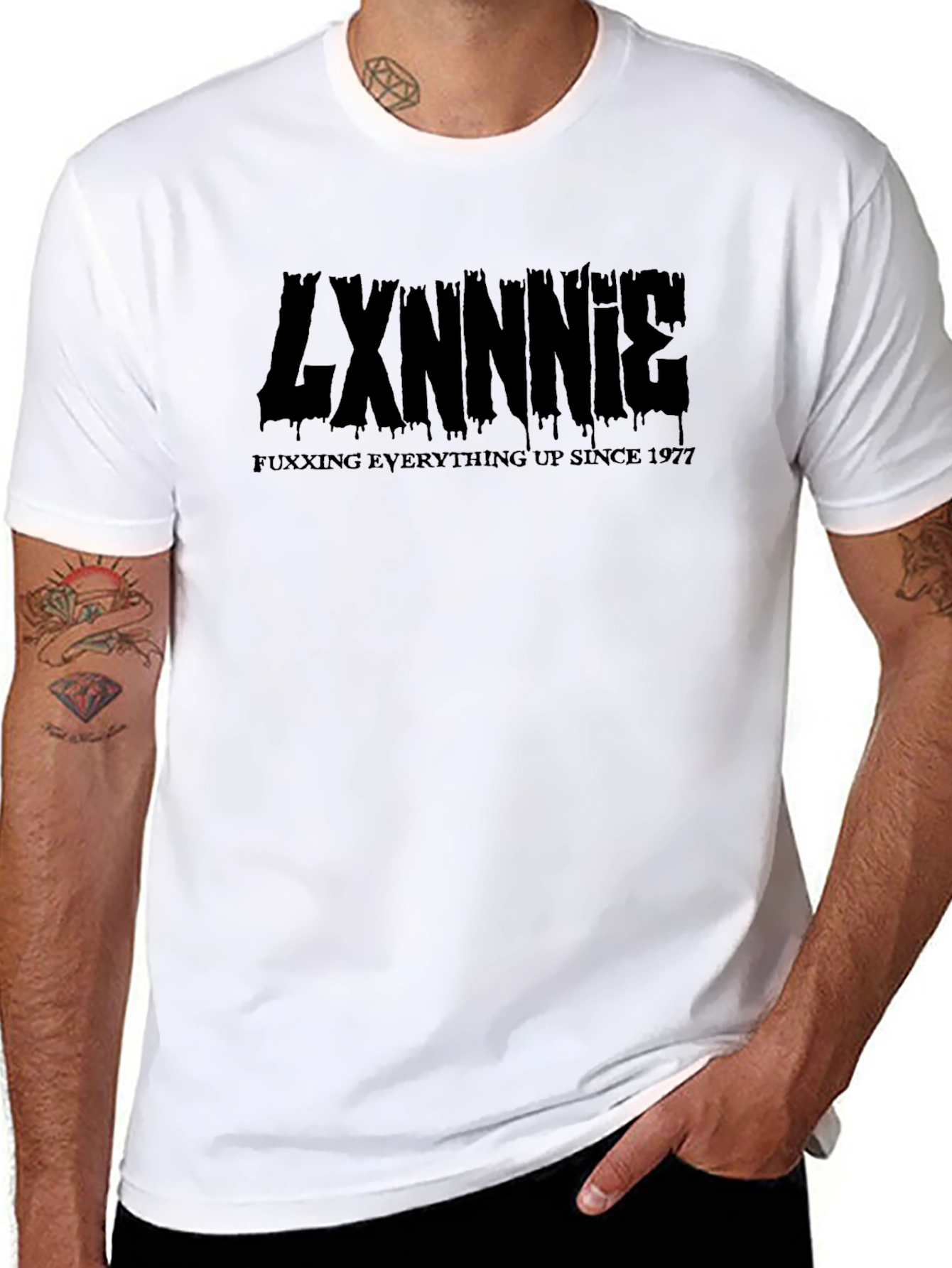 LXNNNIE Everything Up Since 1977 Black T-Shirt