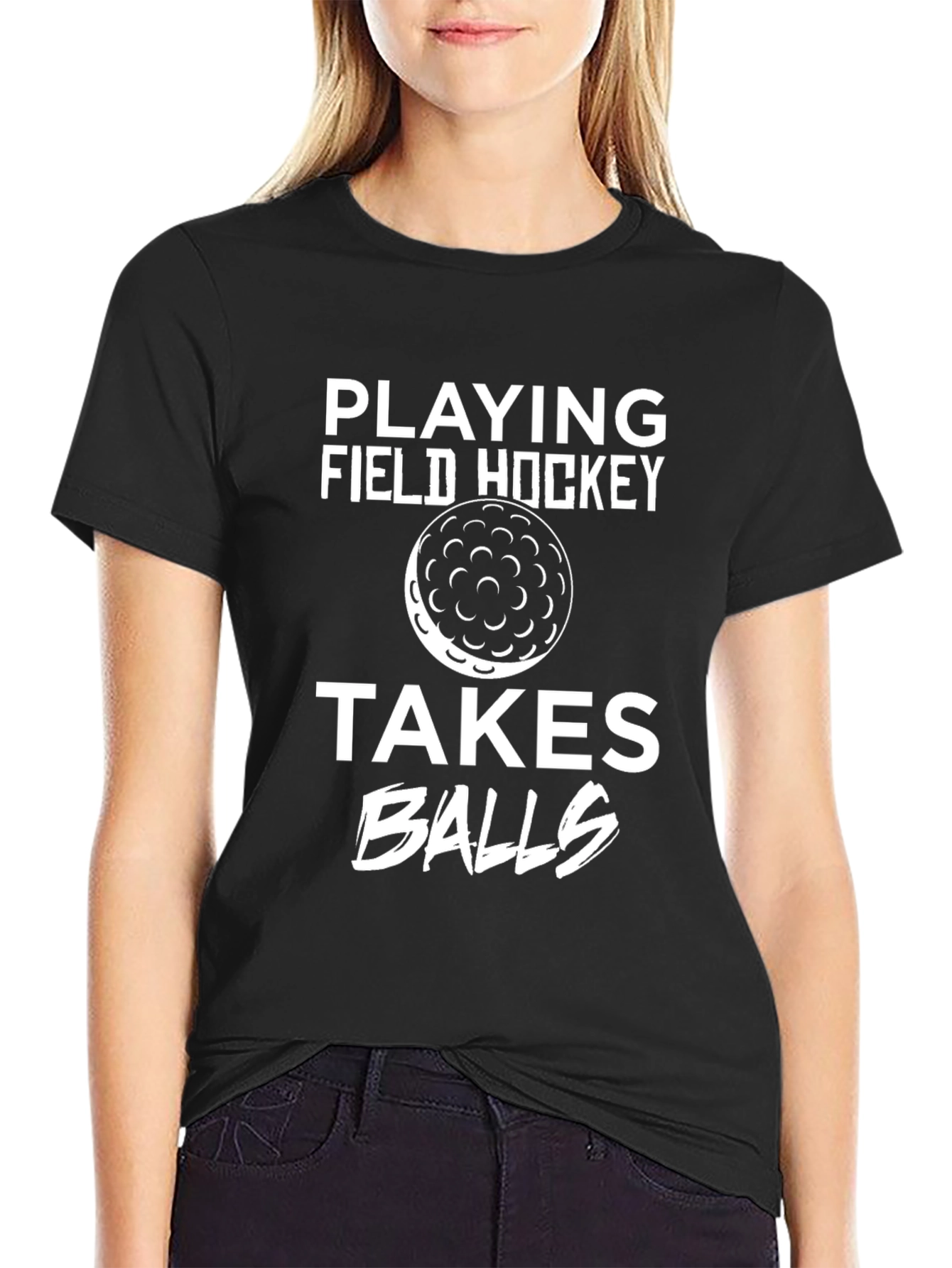Field Hockey Takes Balls Funny Graphic T-Shirt