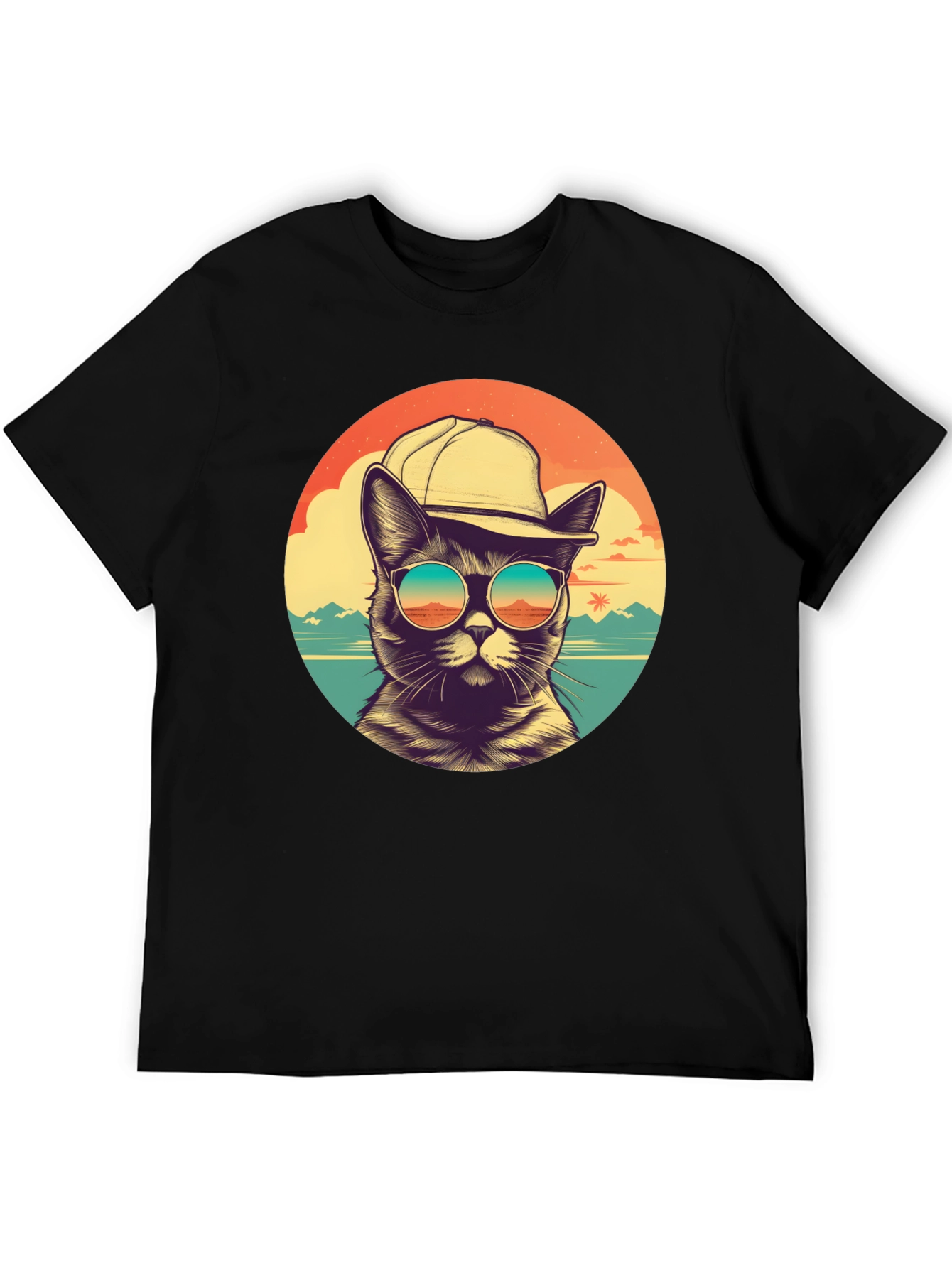 Cool Cat Beach Vibes Graphic T-Shirt