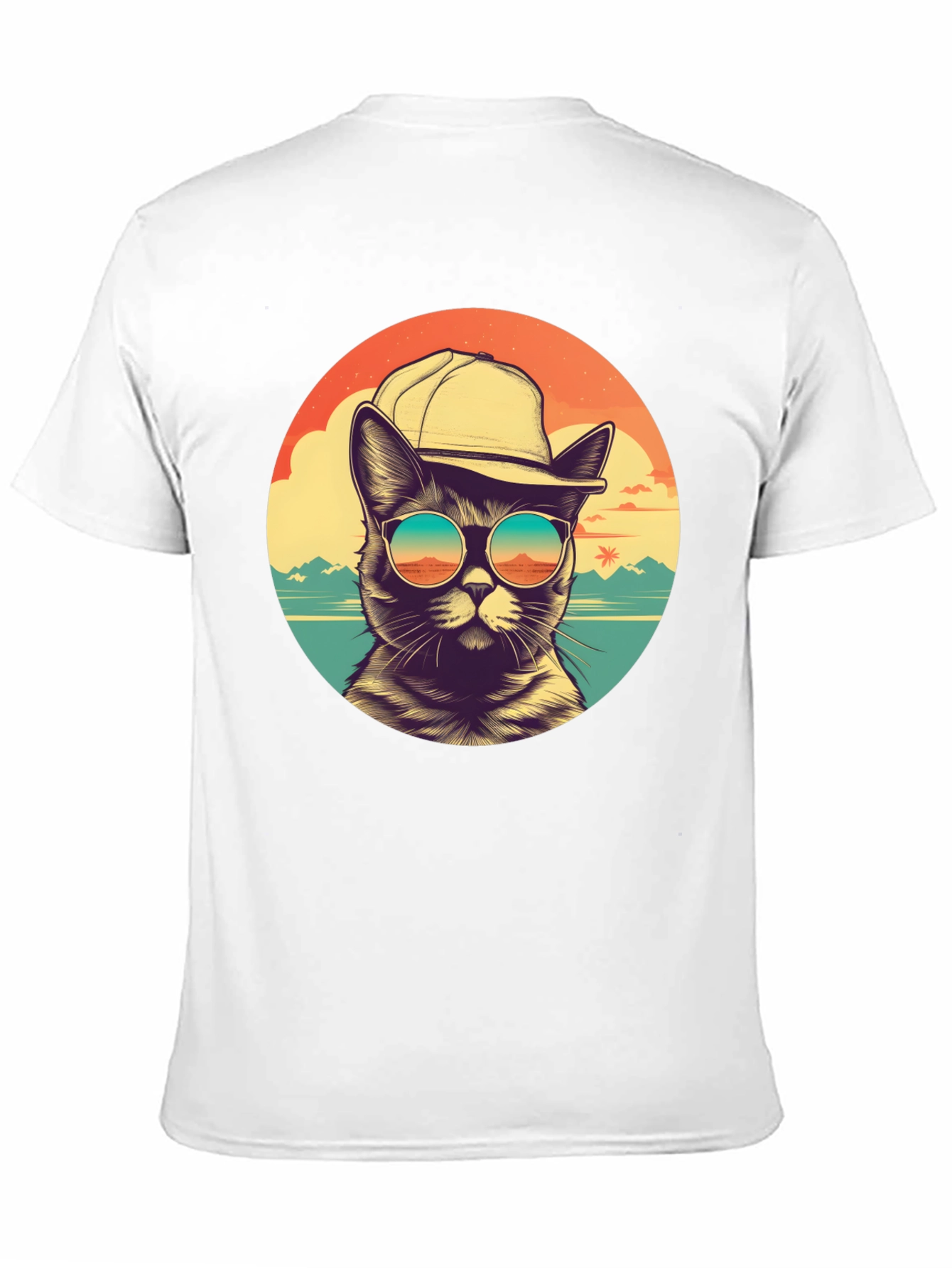 Cool Cat Beach Vibes Graphic T-Shirt