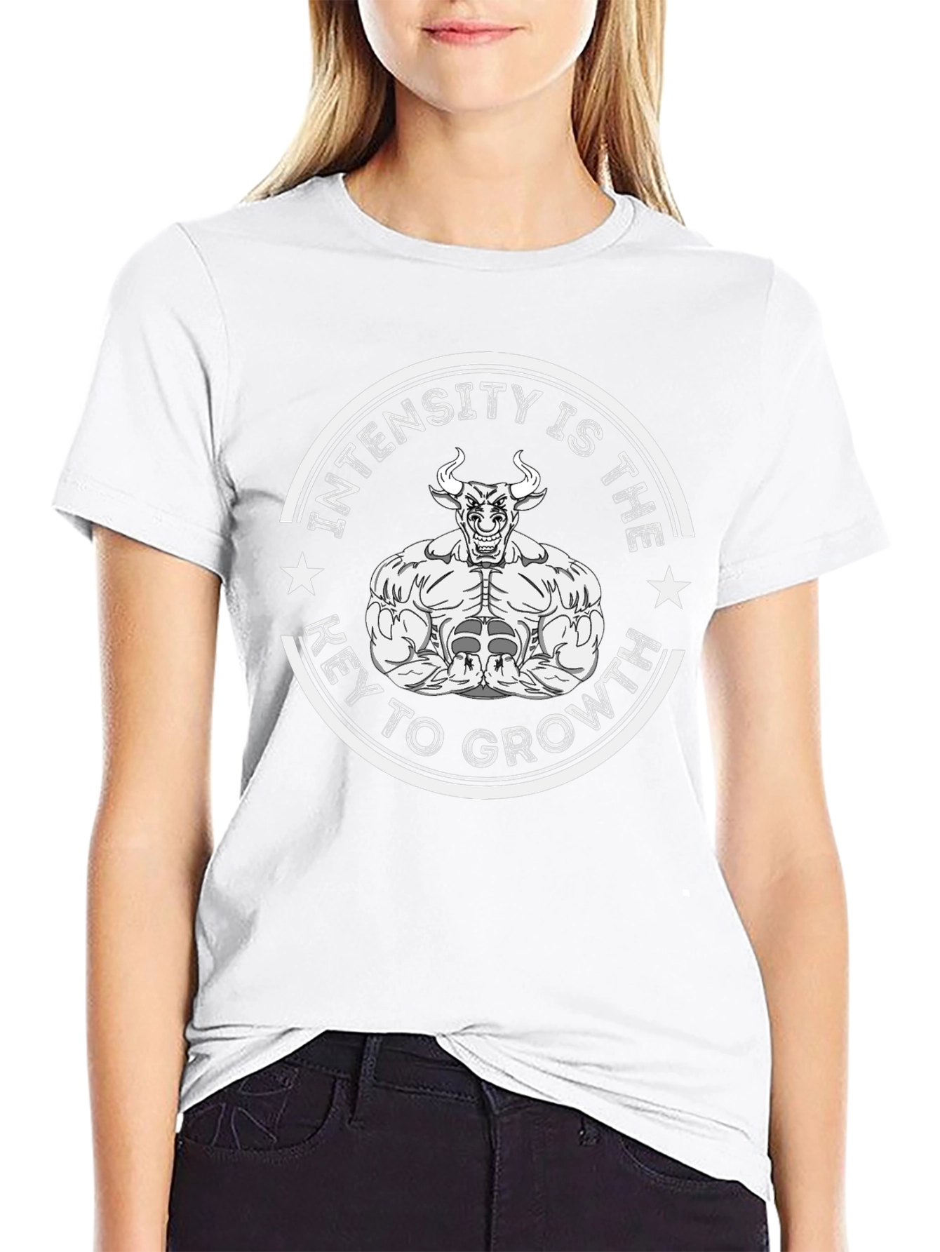 Intensity Growth T-Shirt - Black Muscle Bull Design