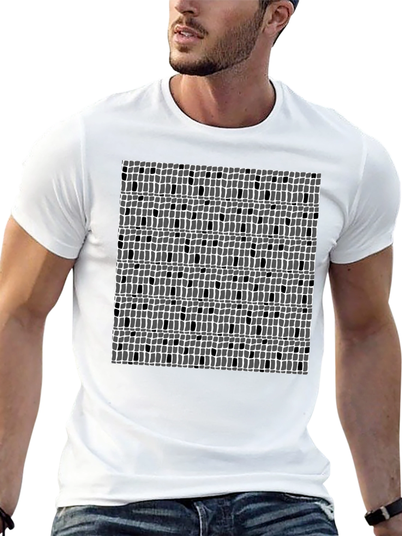 Abstract Pattern Black Tee