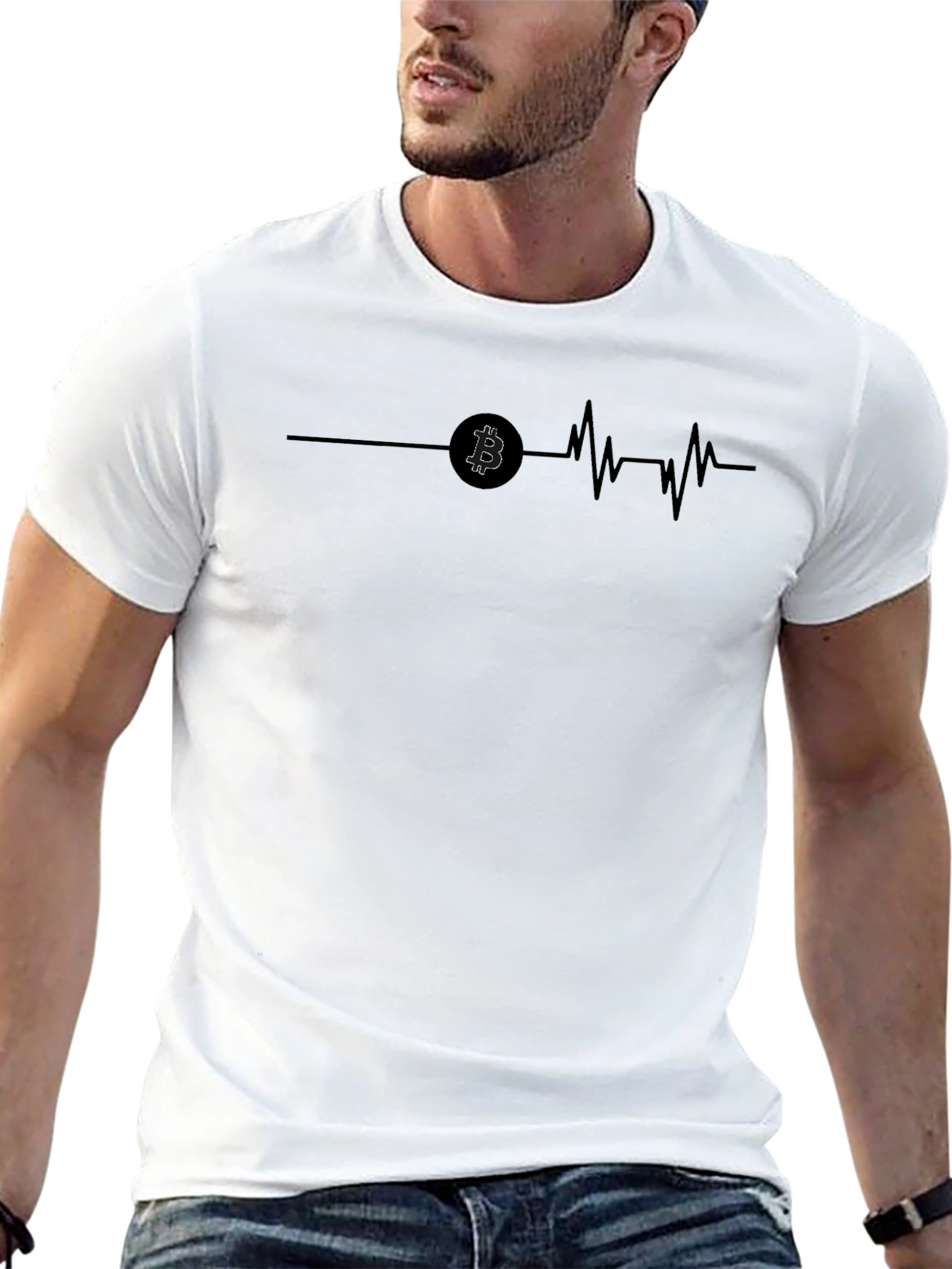 Bitcoin Heartbeat Black T-Shirt