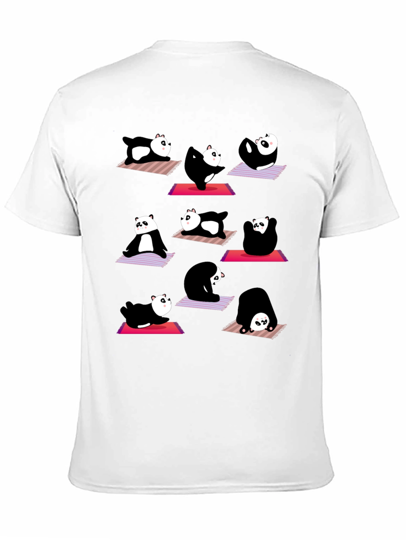 Panda Yoga T-Shirt: Black Cotton Tee for Relaxation