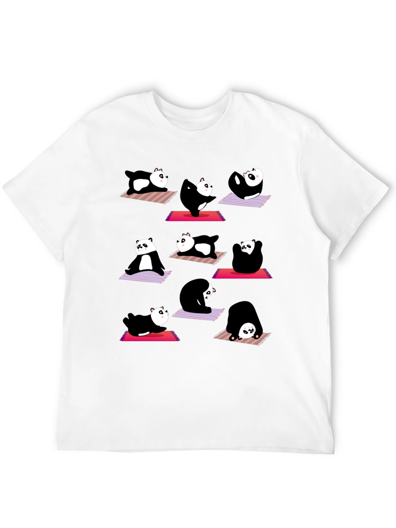 Panda Yoga T-Shirt: Black Cotton Tee for Relaxation