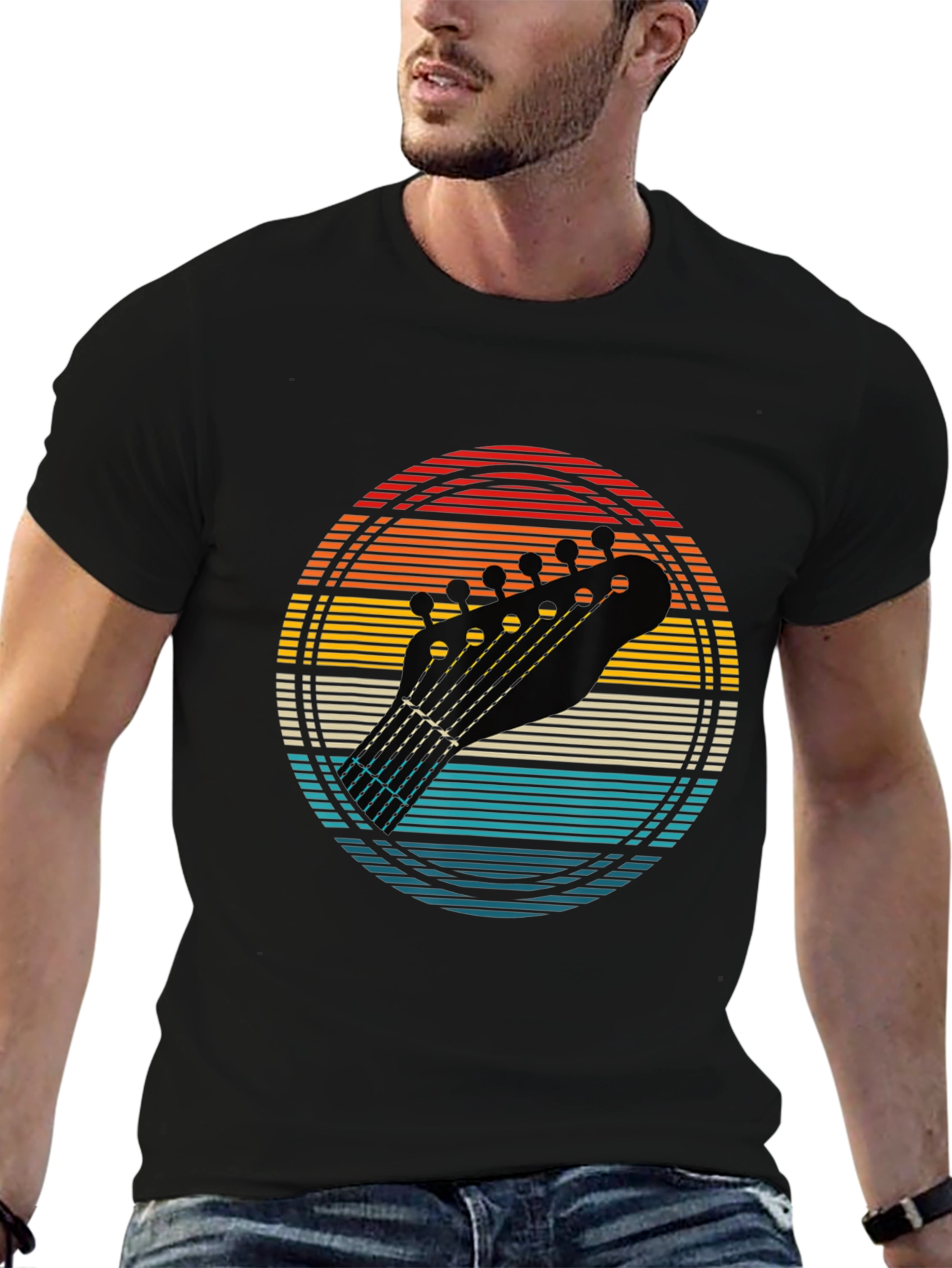 Retro Guitar Headstock T-Shirt