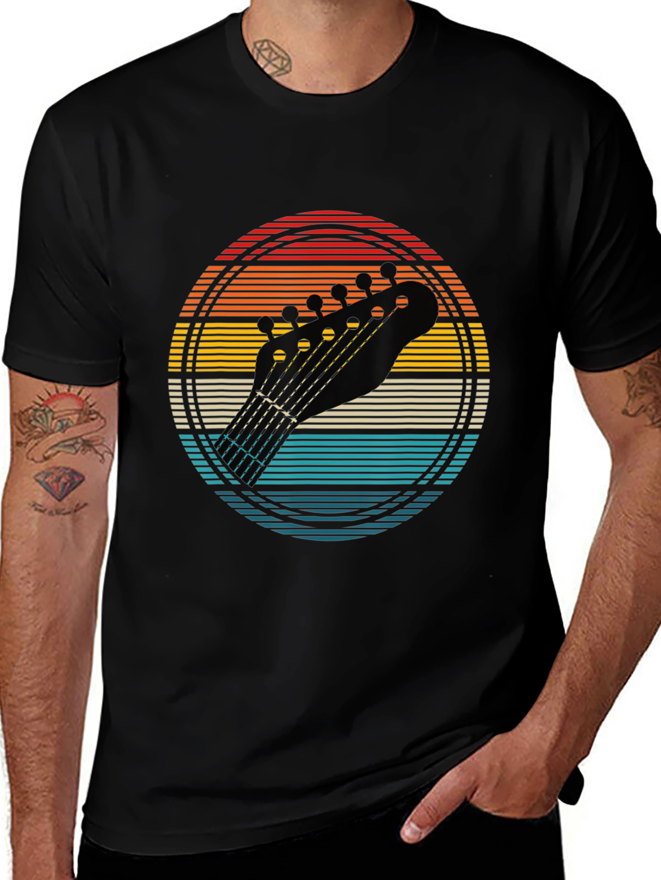 Retro Guitar Headstock T-Shirt