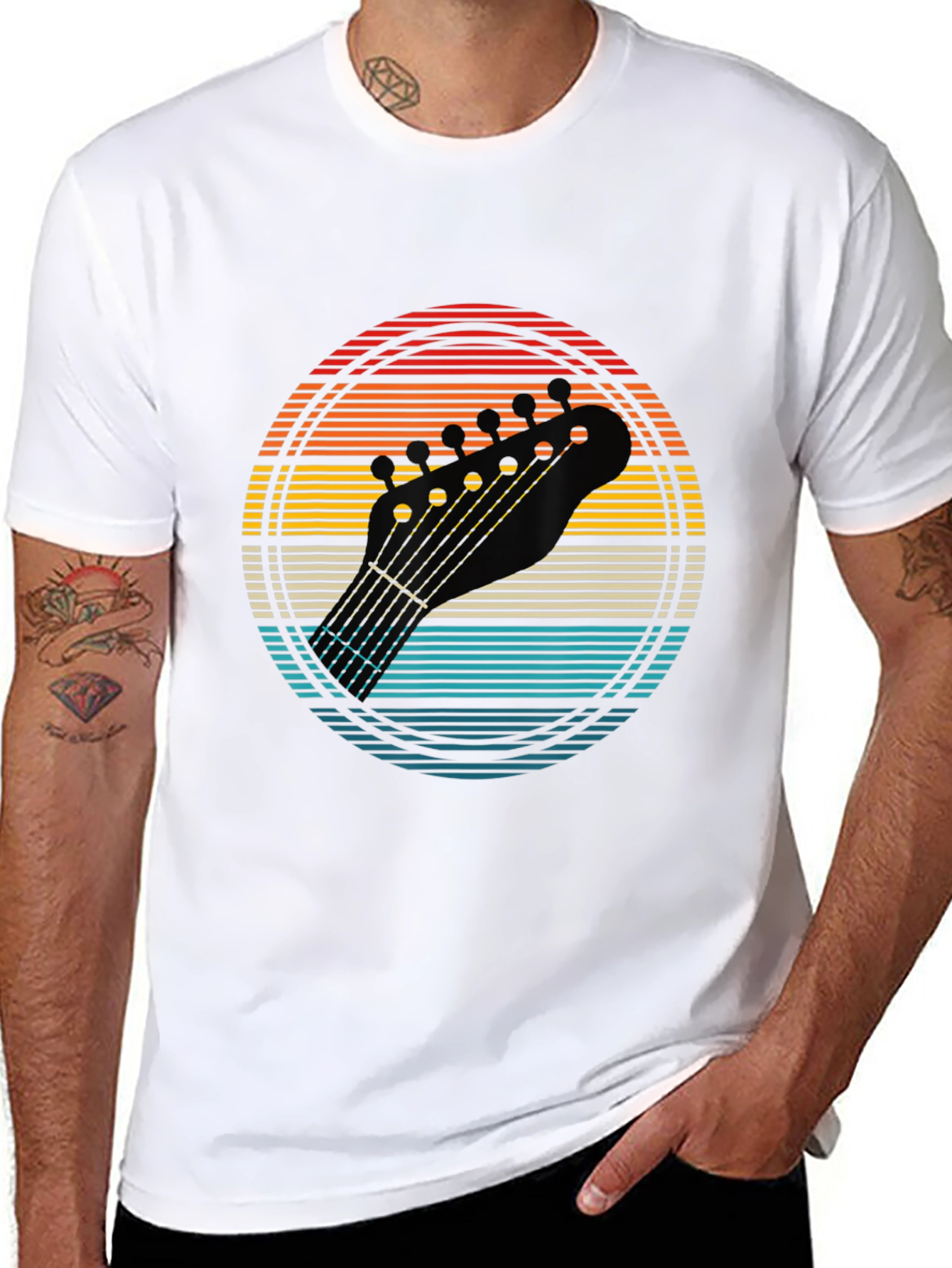 Retro Guitar Headstock T-Shirt