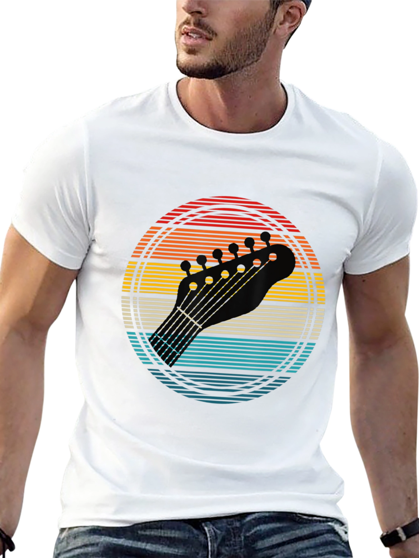 Retro Guitar Headstock T-Shirt