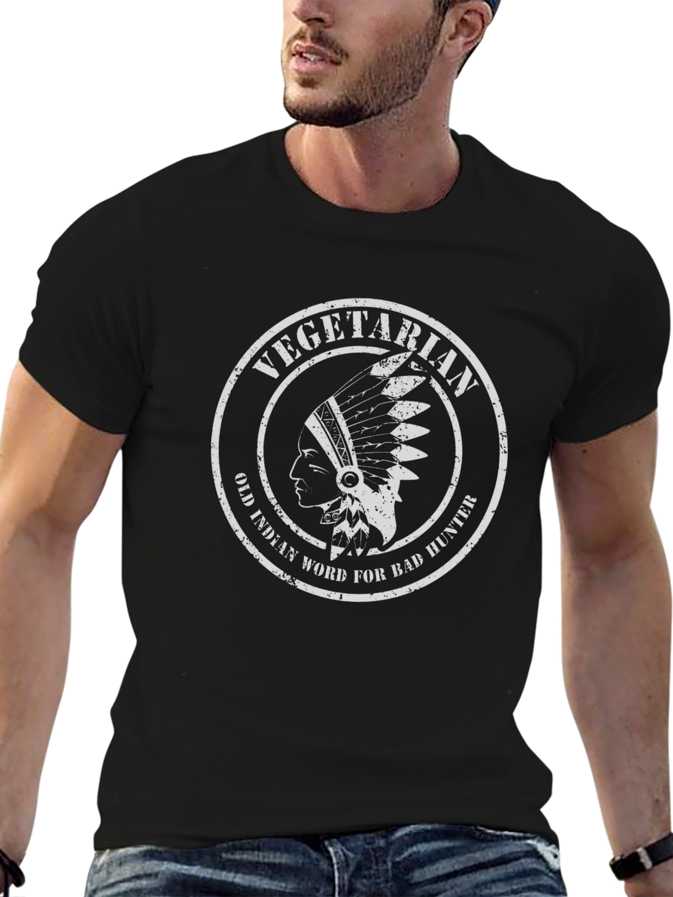 Vegetarian Indian Hunter T-Shirt - Black