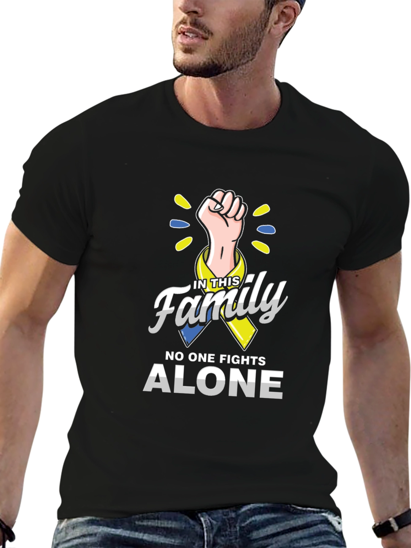 Down Syndrome Awareness T-Shirt: No One Fights Alone
