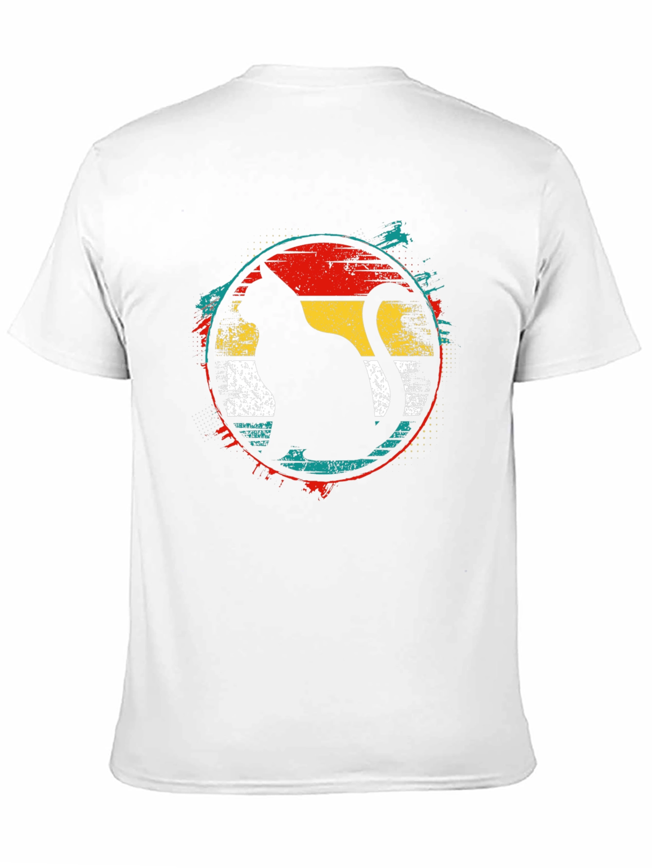 Retro Cat Graphic Tee - Black Cotton T-Shirt