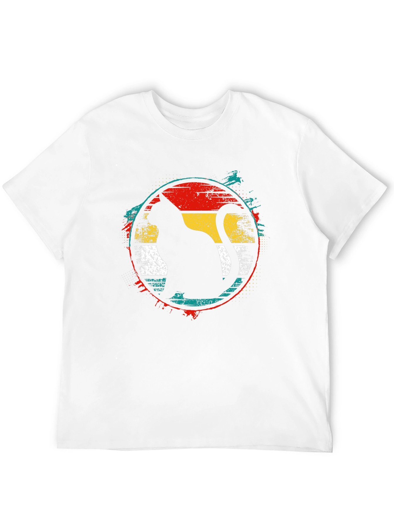 Retro Cat Graphic Tee - Black Cotton T-Shirt