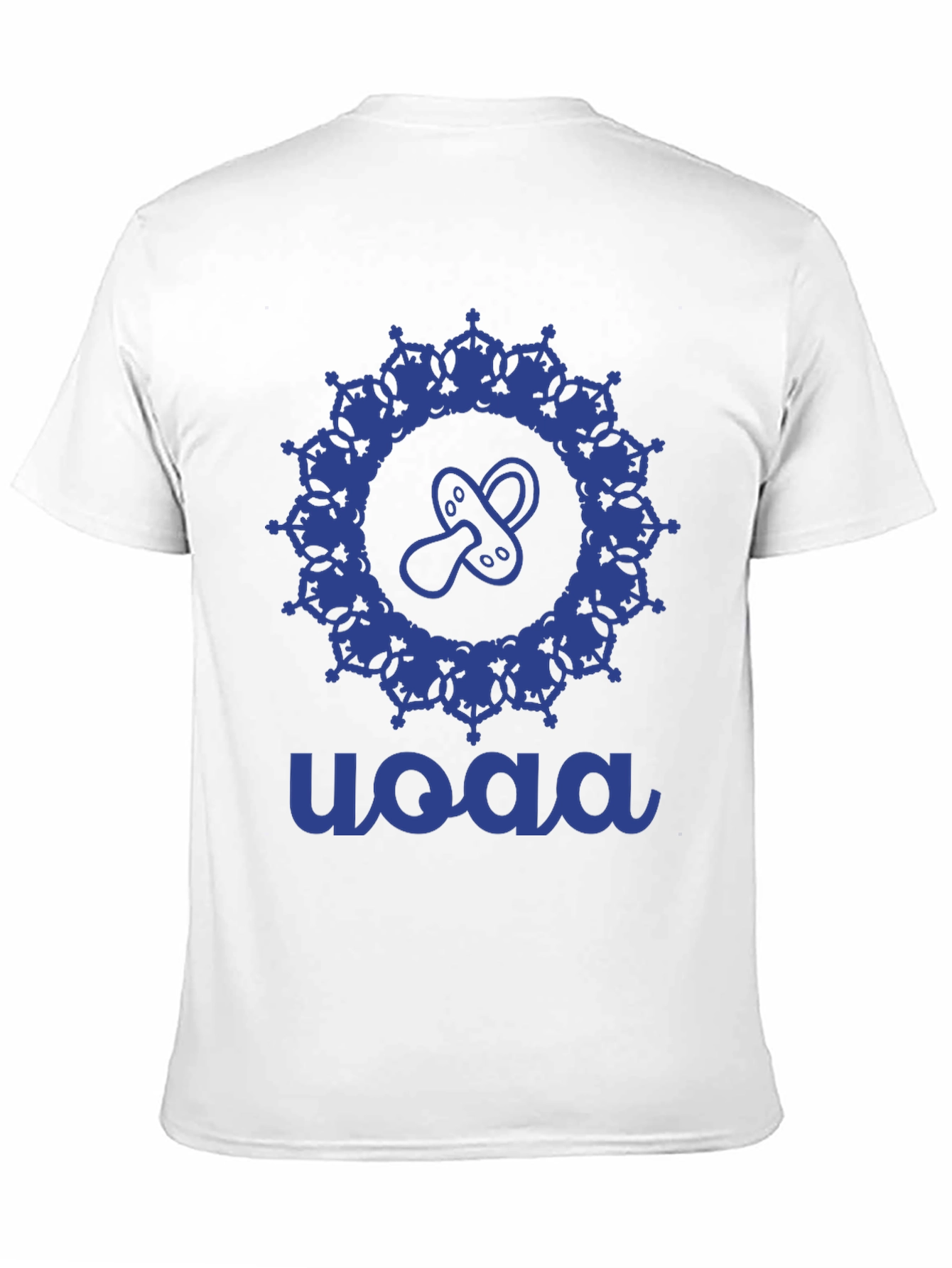 Stylish Blue Baby Pacifier Mandala Black T-Shirt
