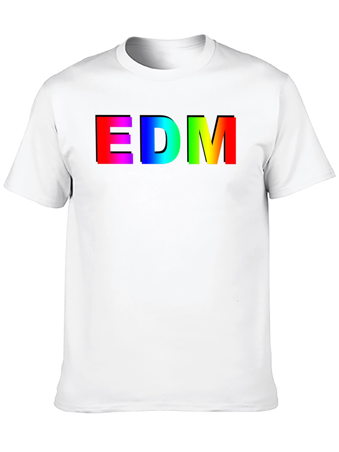 EDM Rainbow Gradient Mens Black T-Shirt