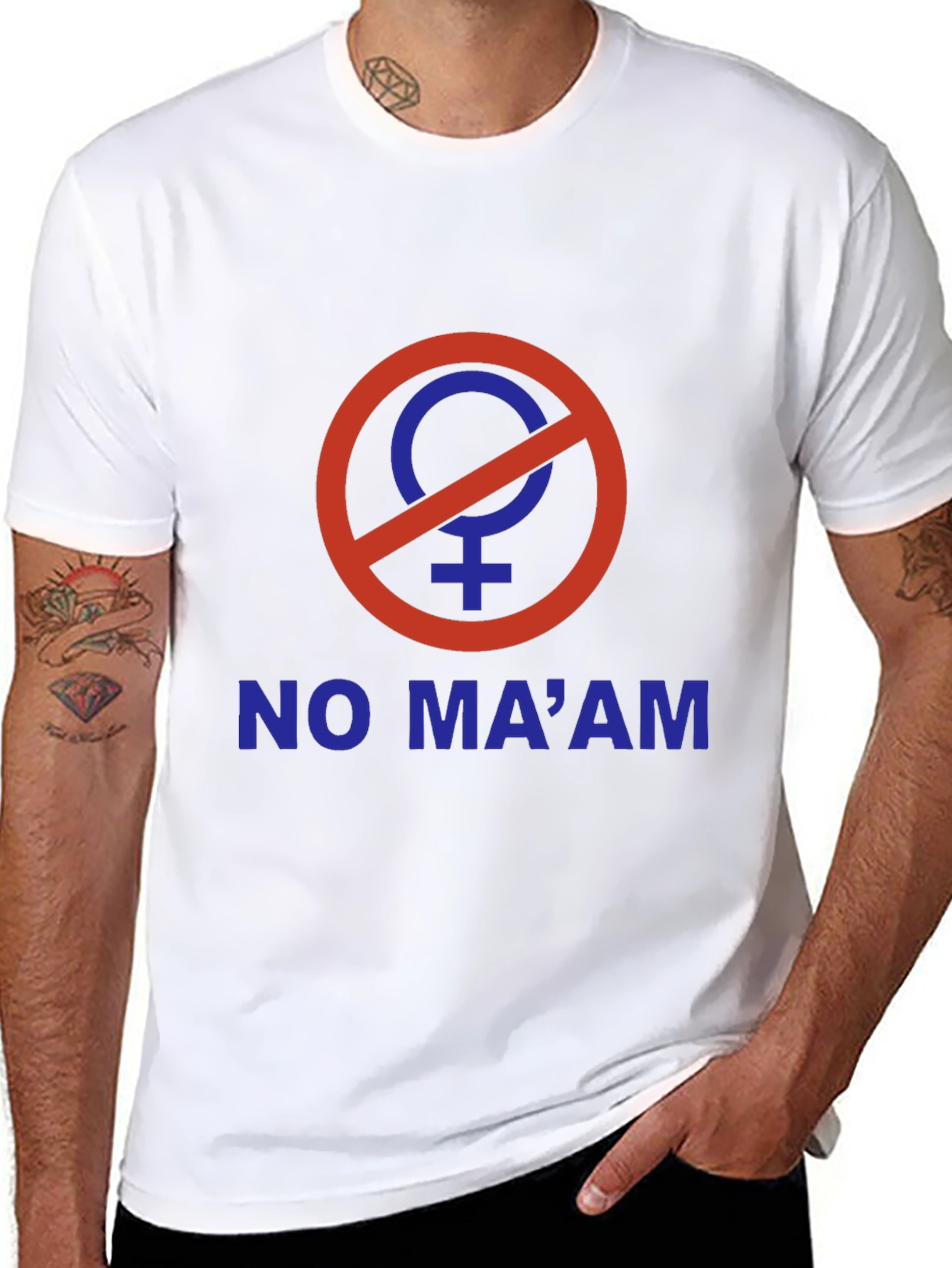 No Maam T-Shirt: Funny Slogan Tee for Men