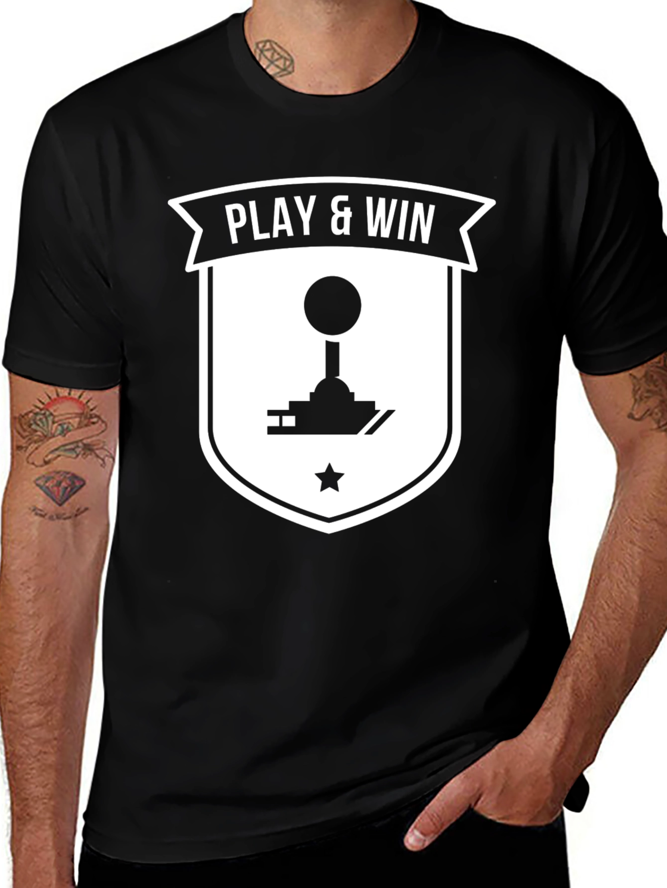 Play & Win Gamer T-Shirt - Retro Arcade Style