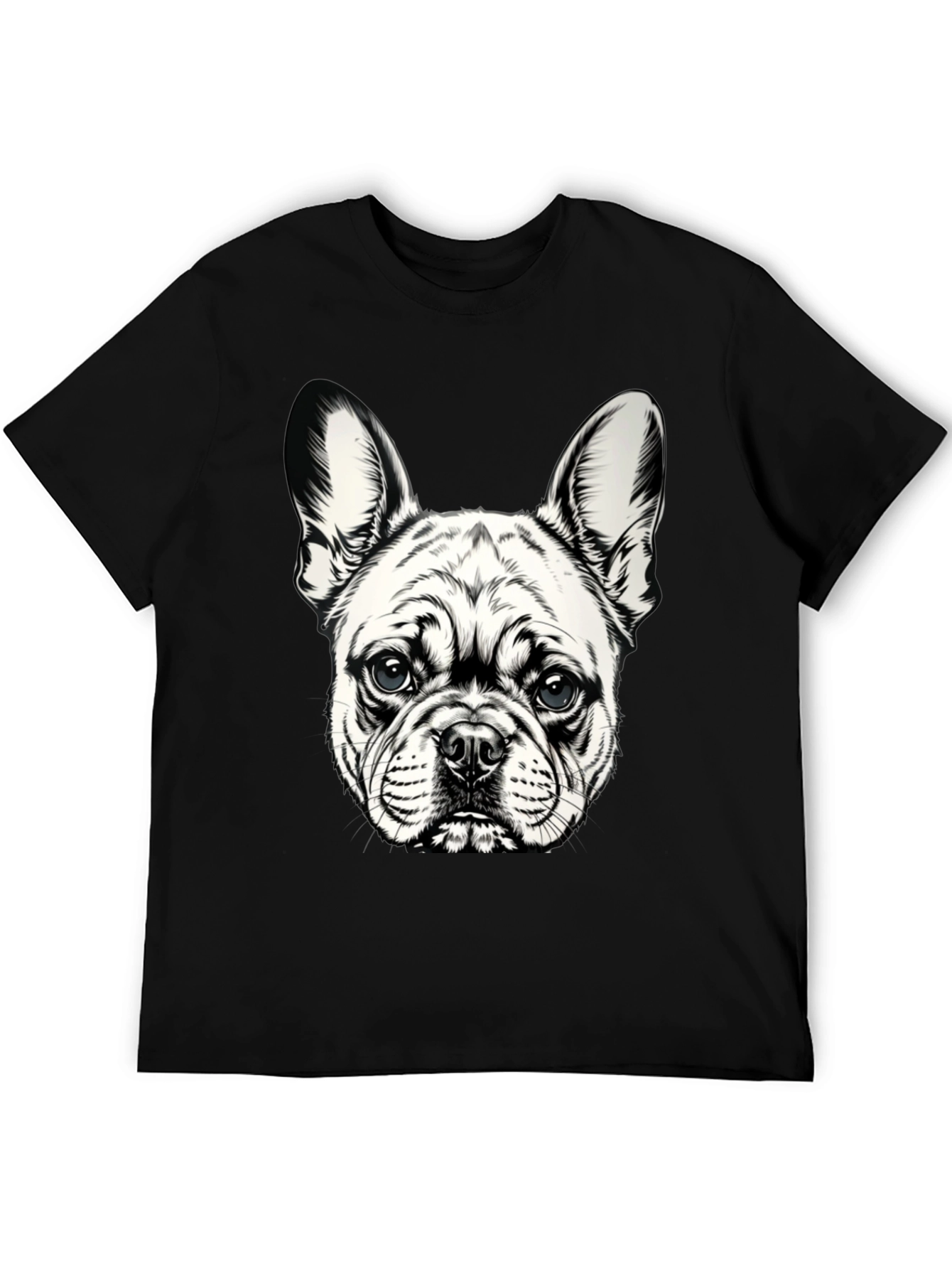 Dog Graphic T-Shirt - Black Cotton Blend