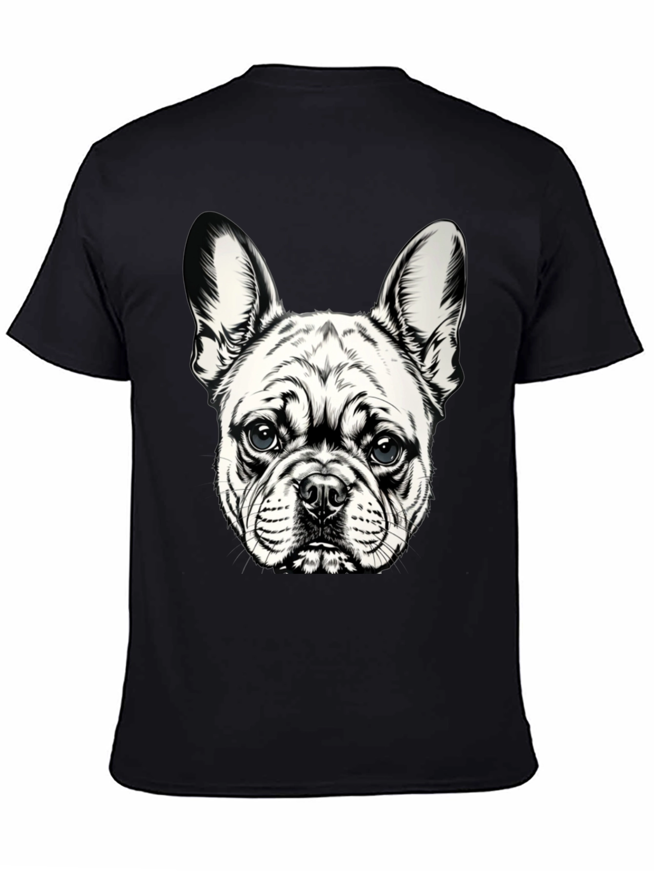 Dog Graphic T-Shirt - Black Cotton Blend